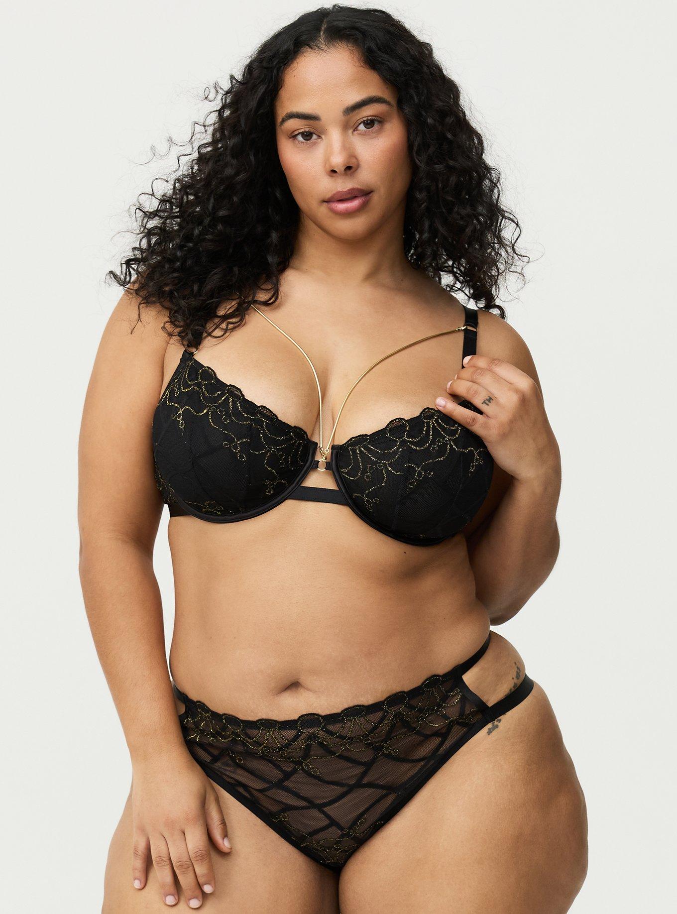 Mob Wife Chain Underwire Bra, RICH BLACK, hi-res