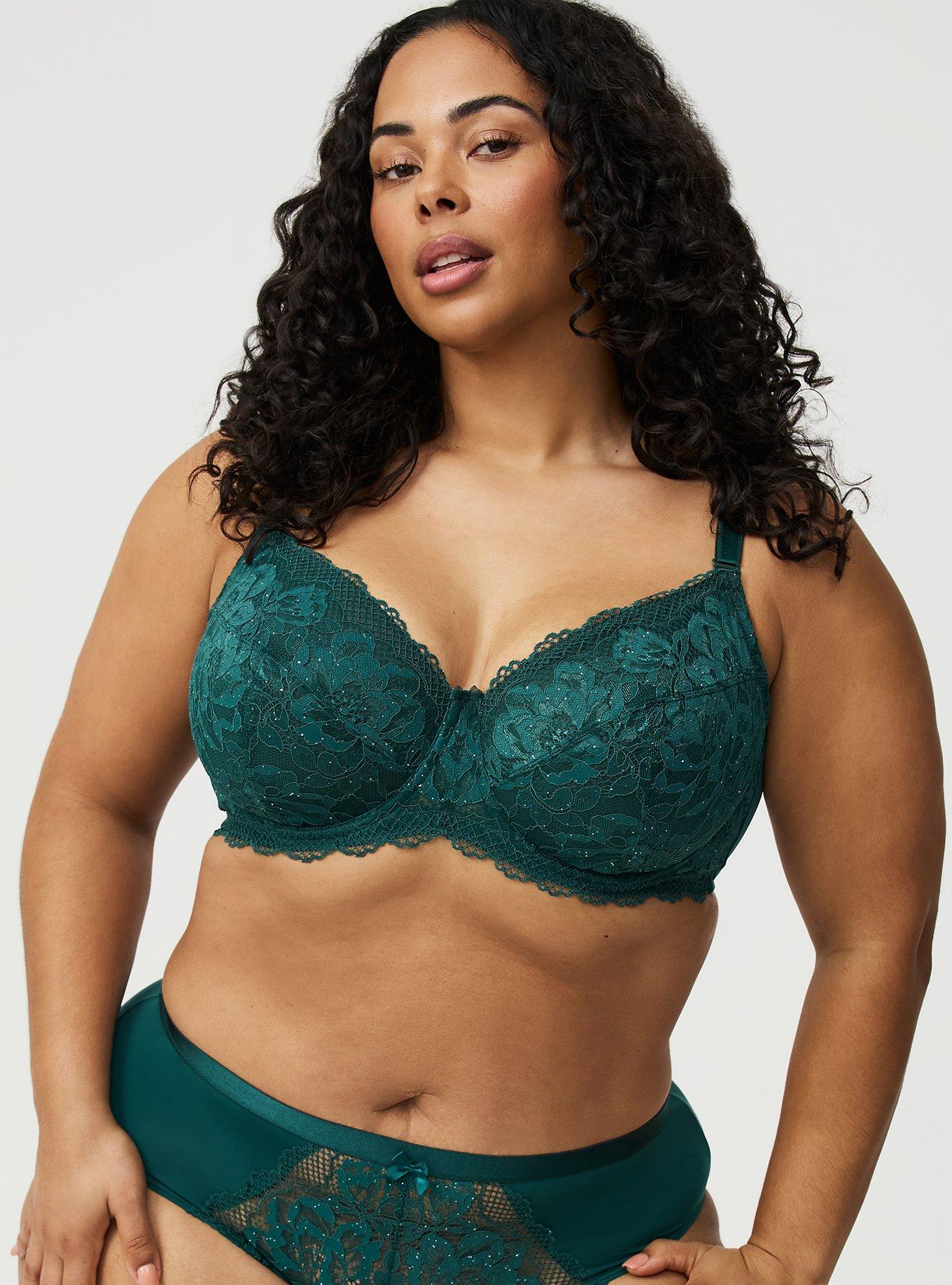 Full Coverage Unlined Lace Bra, JUNE BUG, alternate