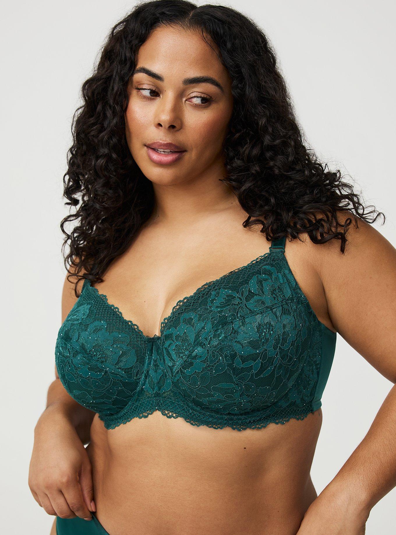 Full Coverage Unlined Lace Bra, JUNE BUG, hi-res