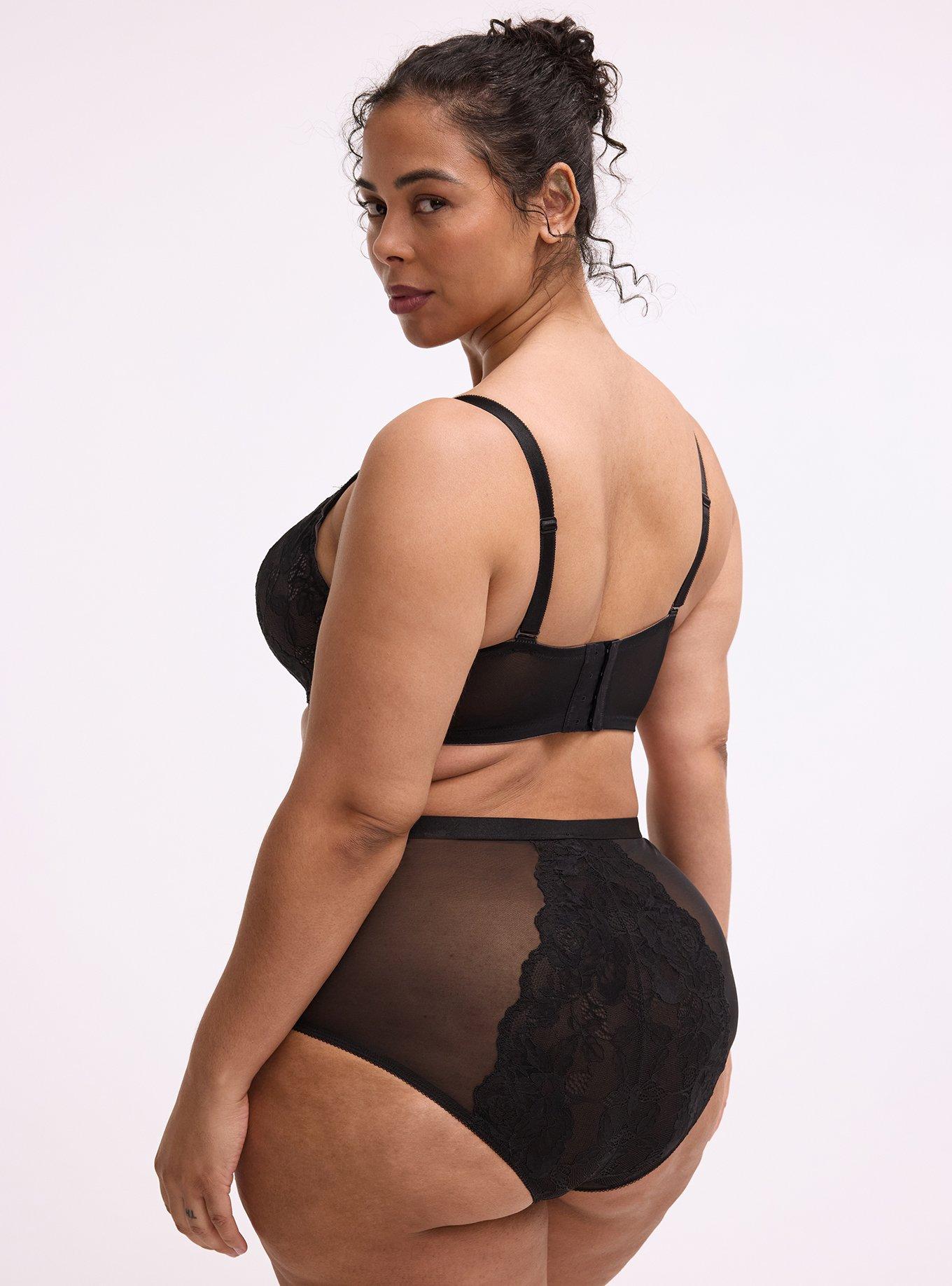 Balconette Unlined Lace Cami Bra, RICH BLACK, alternate