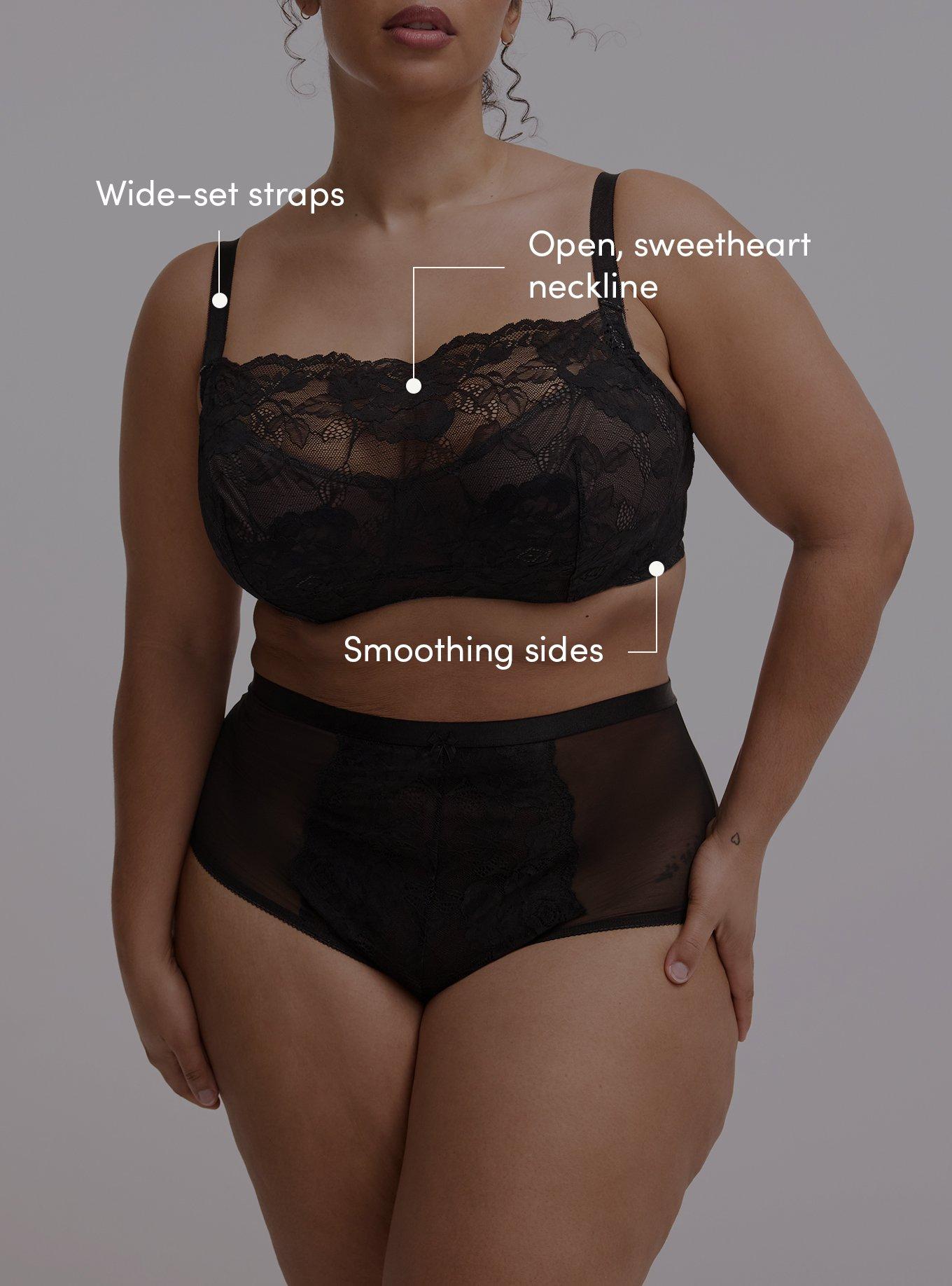 Balconette Unlined Lace Cami Bra, RICH BLACK, alternate