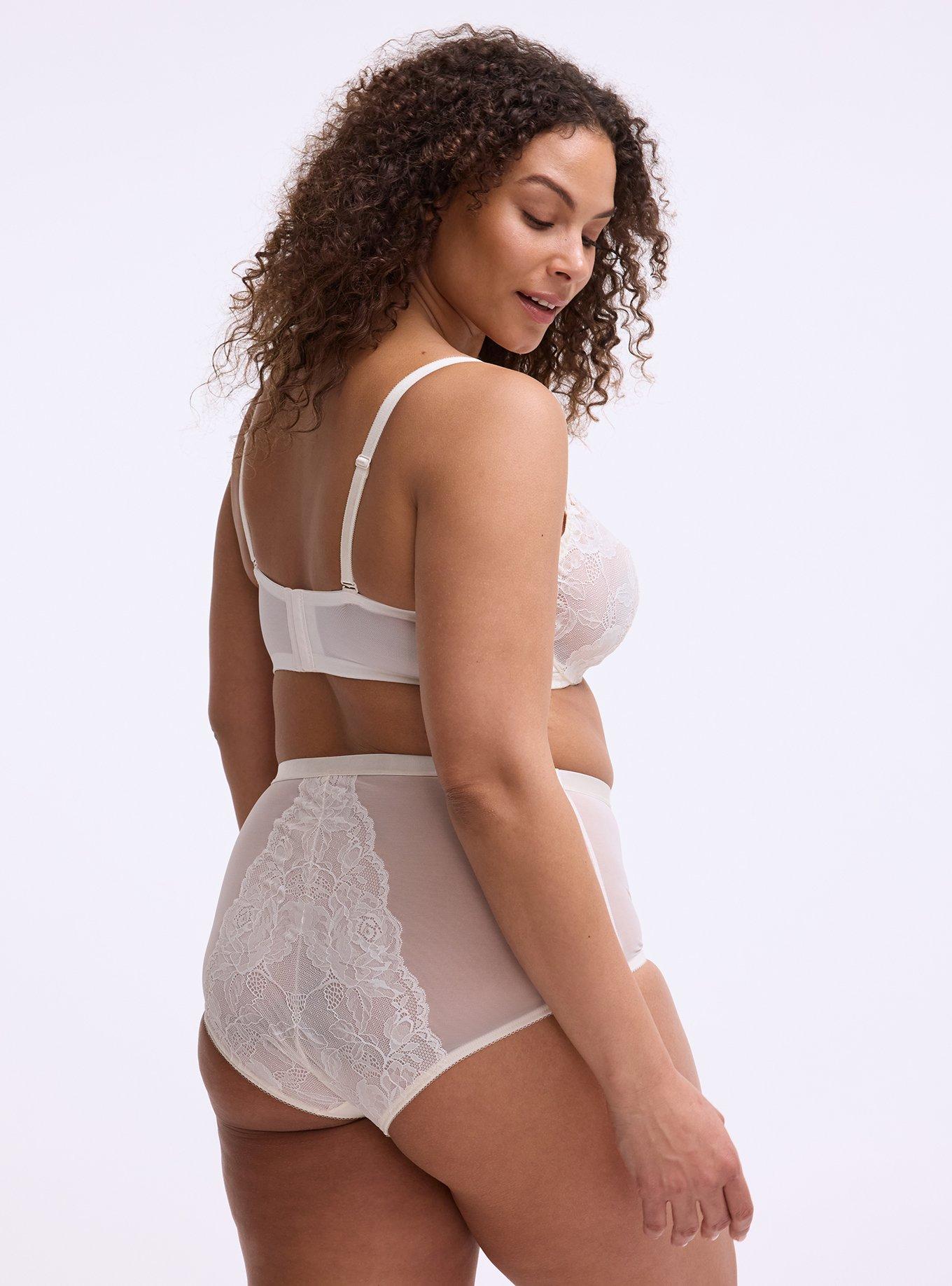 Balconette Unlined Lace Cami Bra, PRISTINE, alternate