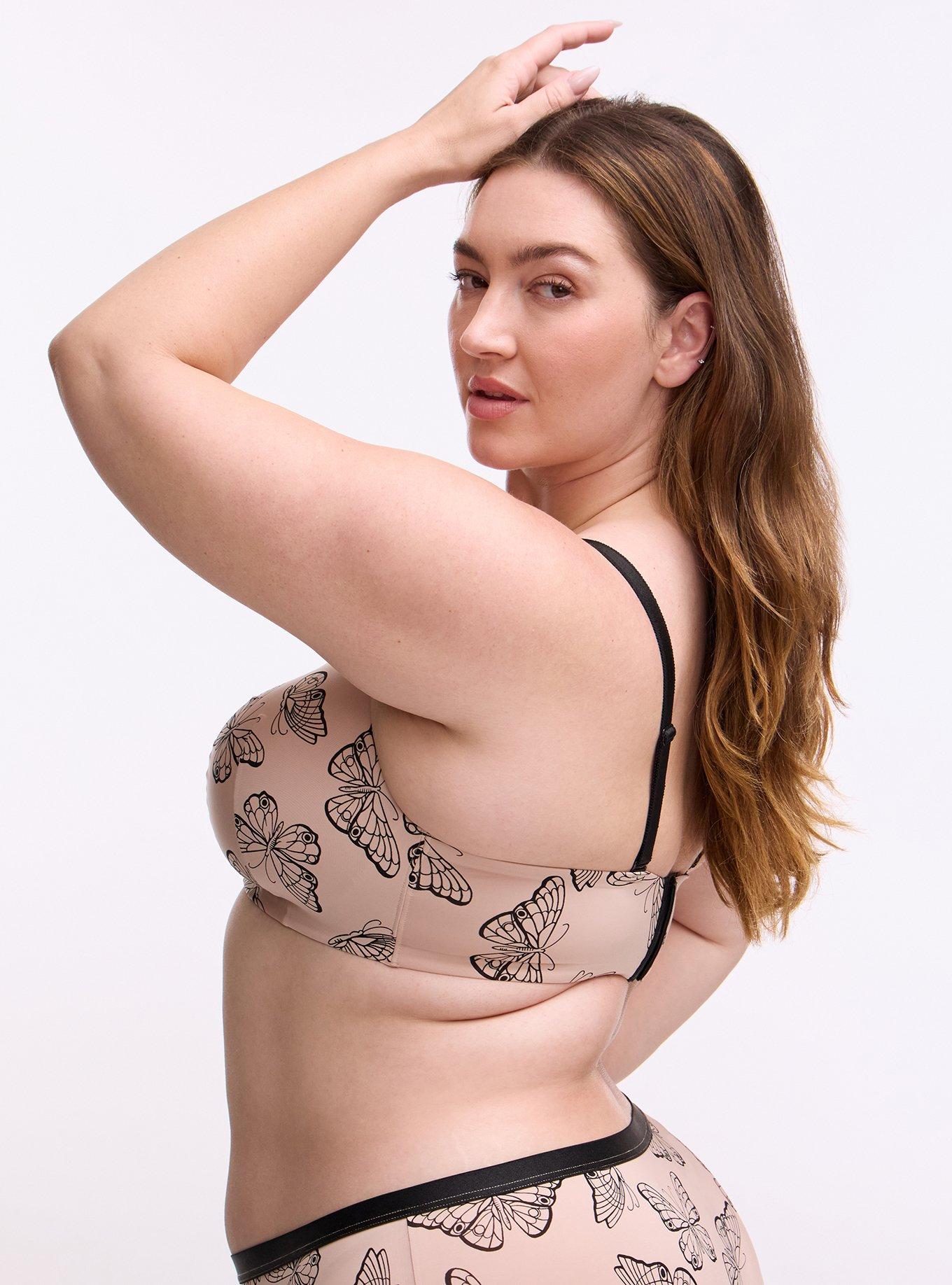Wire-Free Lightly Lined Microfiber Bra, DELICATE BUTTERFLIES  ROSE, alternate