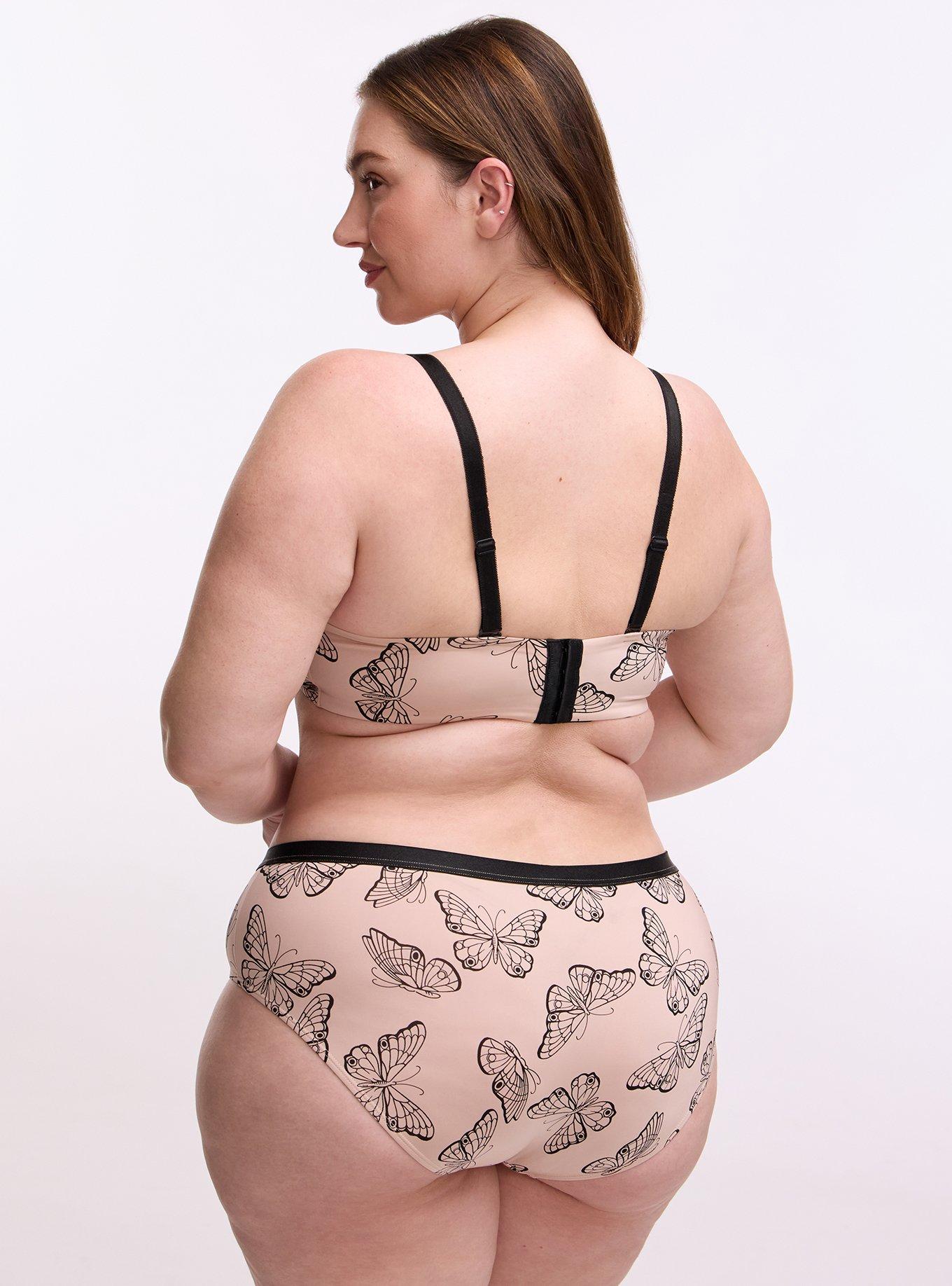 Wire-Free Lightly Lined Microfiber Bra, DELICATE BUTTERFLIES  ROSE, alternate