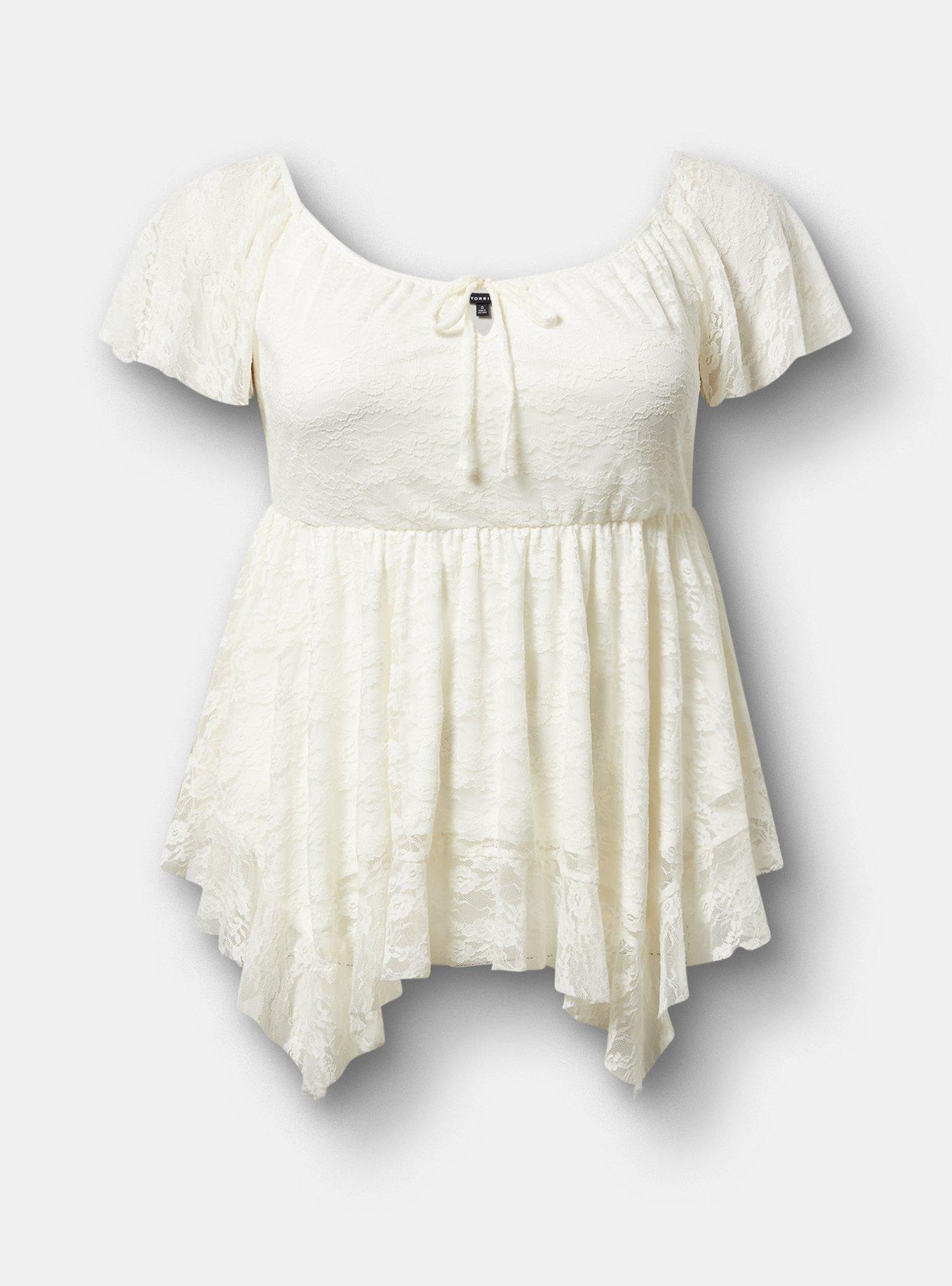 Ruffle Hanky Hem Tunic Top