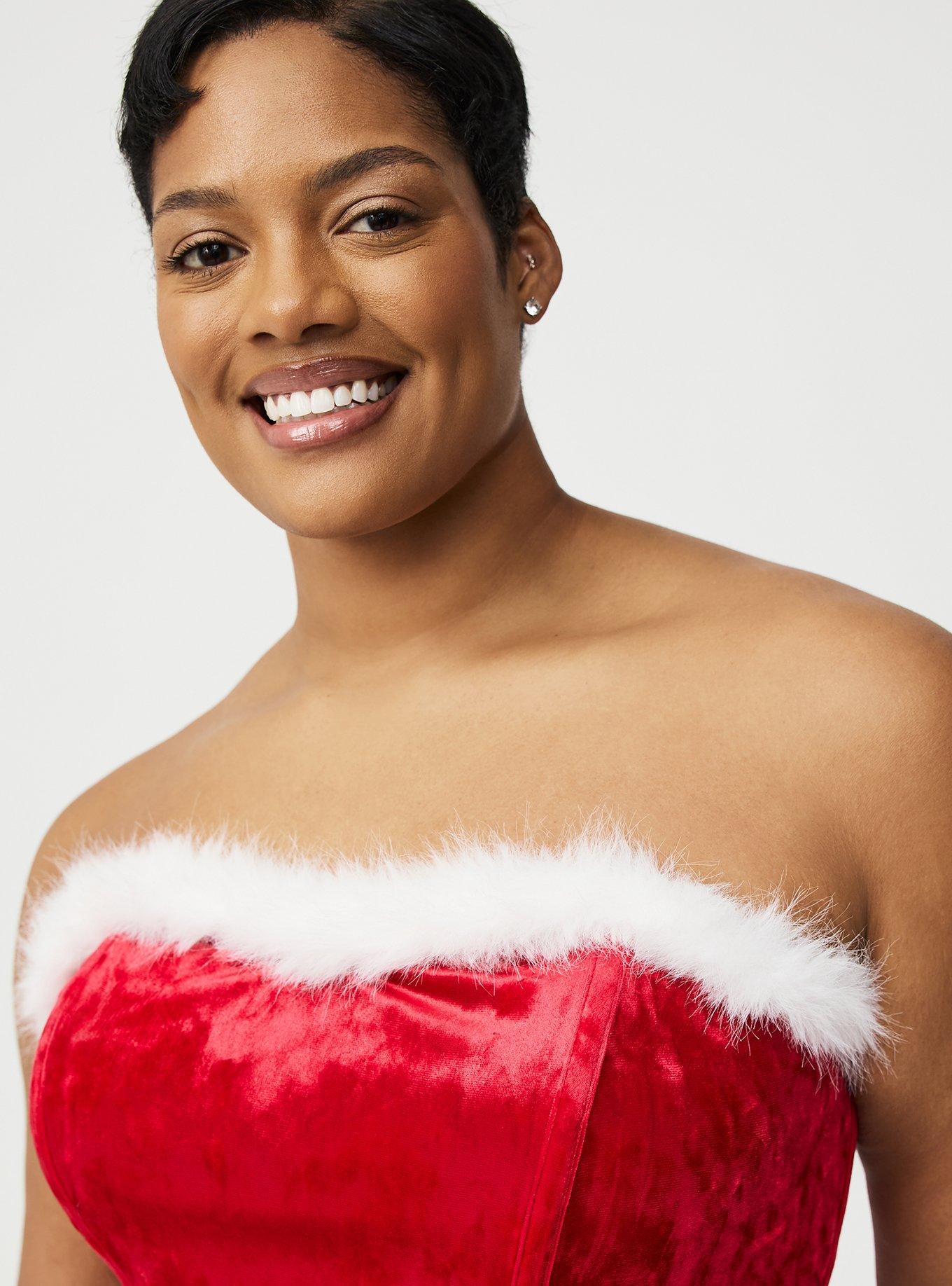 Marabou Velour Bustier