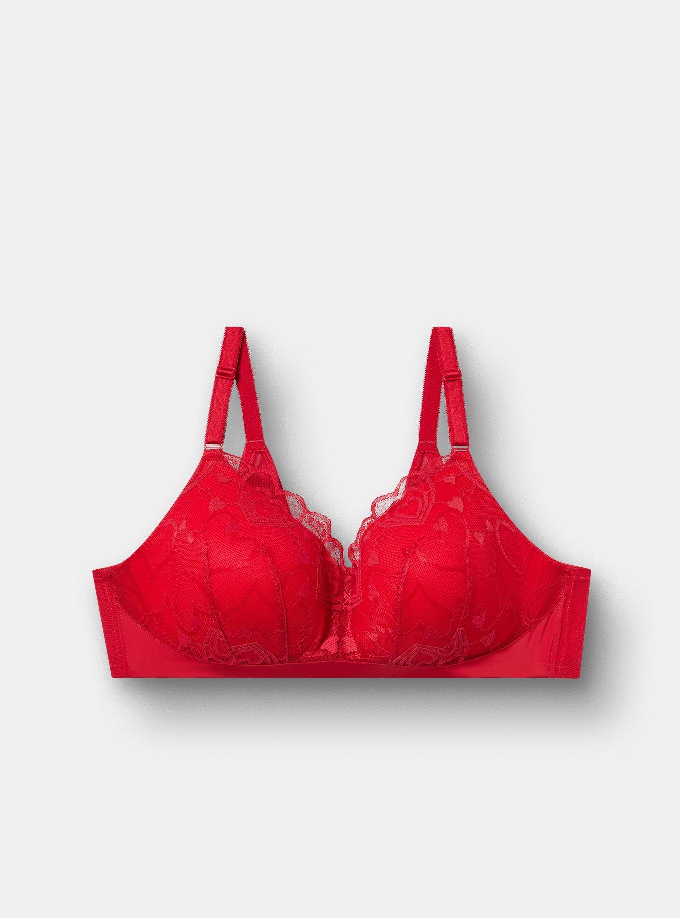 Wire-Free Lightly Lined Lace Bra, JESTER RED, hi-res