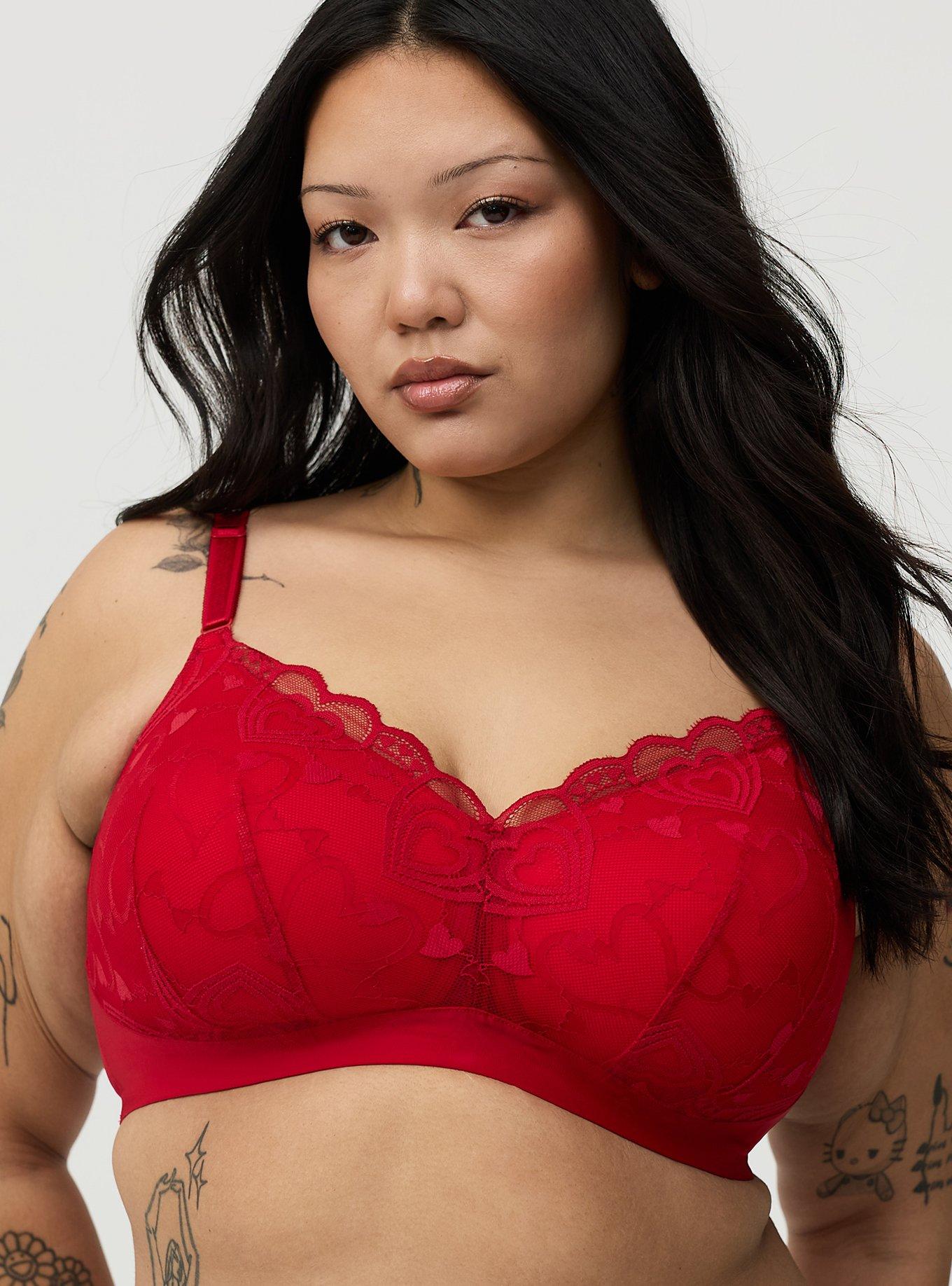 Dream Wire-Free Heart Lace Bra, JESTER RED, hi-res