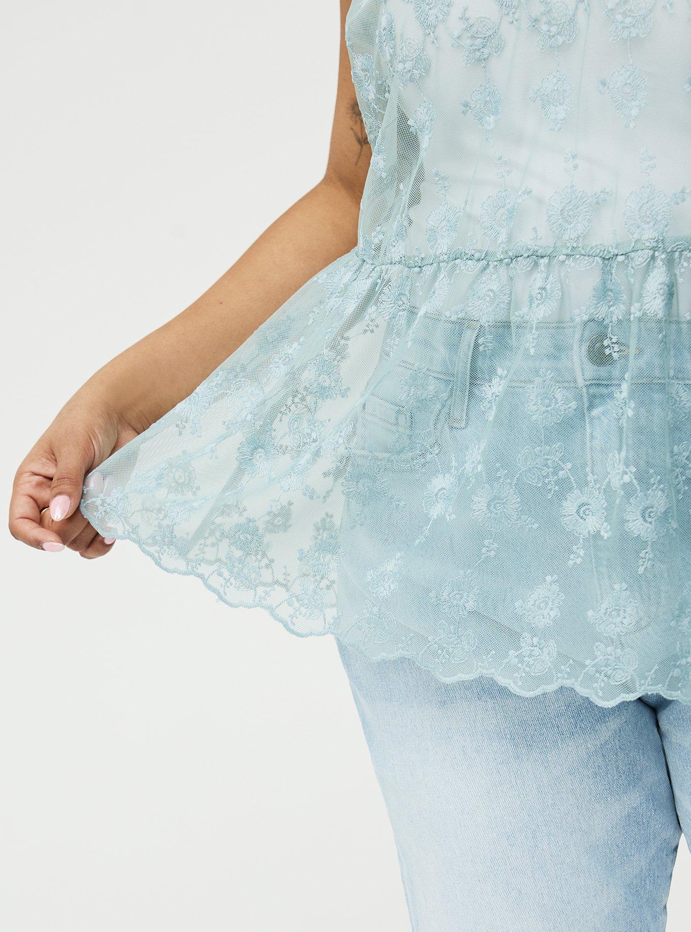 Lace V-Neck Tank, GRAY MIST, alternate