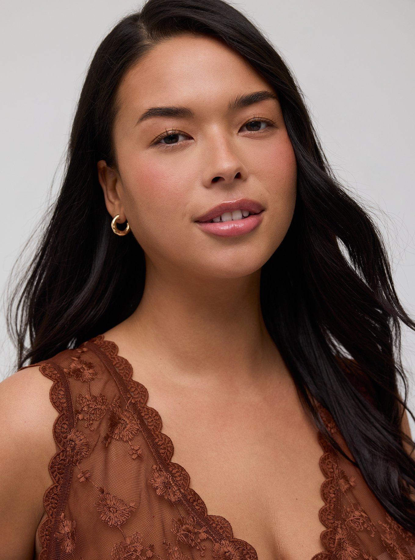 Lace V-Neck Tank, CAPPUCCINO, alternate