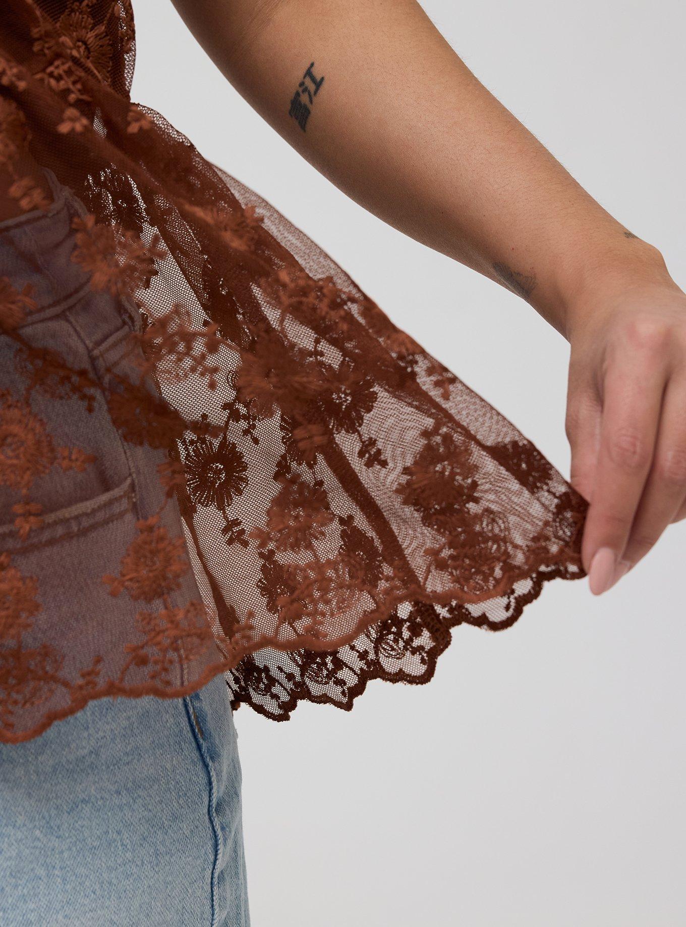 Lace V-Neck Tank, CAPPUCCINO, alternate