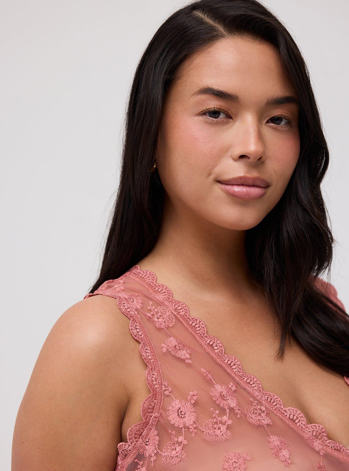 Lace V-Neck Tank, LIGHT MAHOGANY, alternate