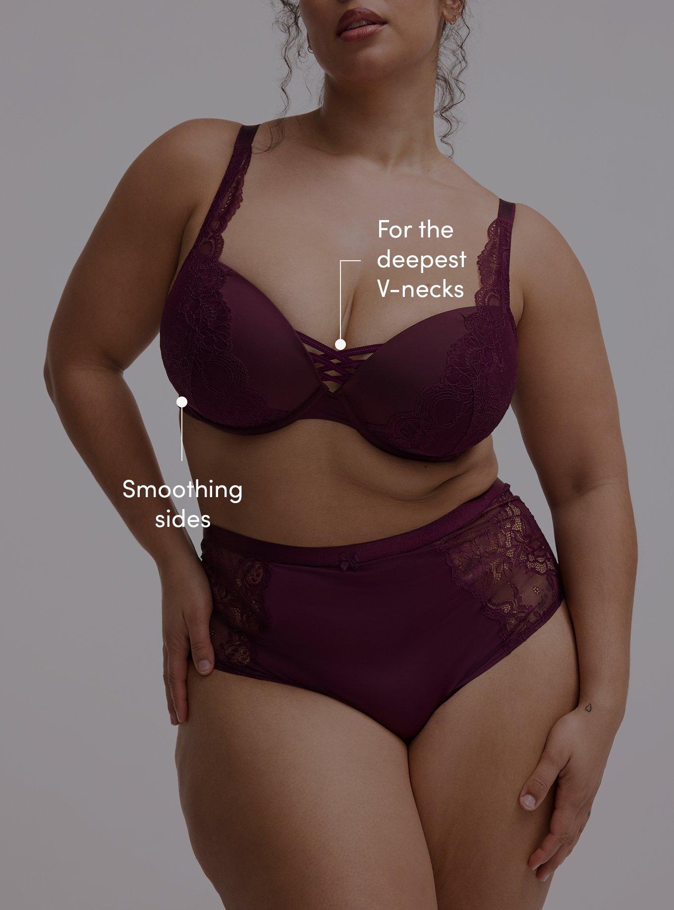 XO Plunge Push-Up Lace Bra, POTENT PURPLE, alternate