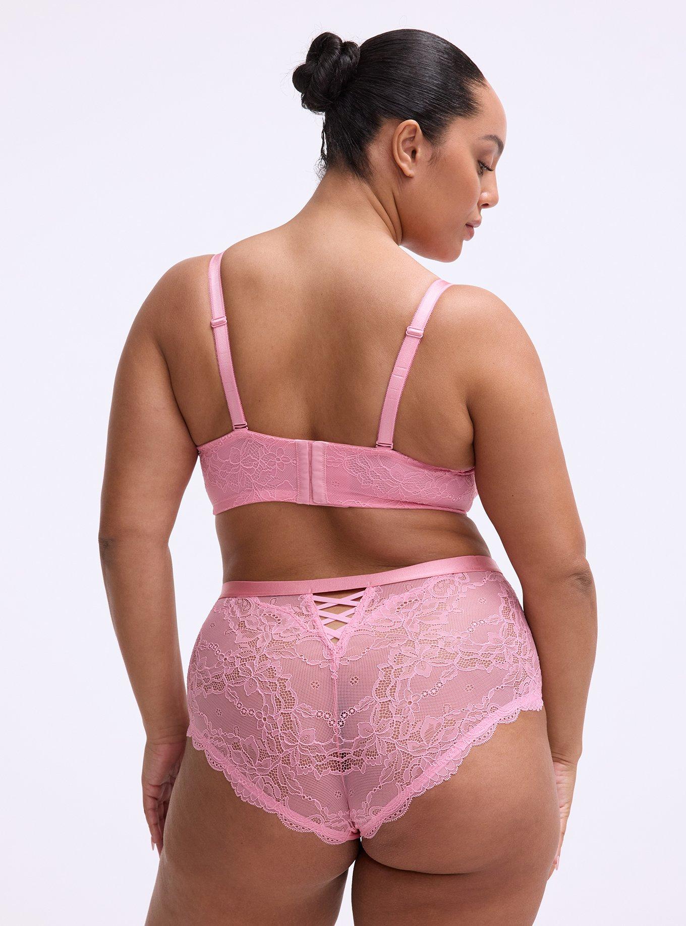 XO Plunge Push-Up Lace Bra, SEA PINK, alternate