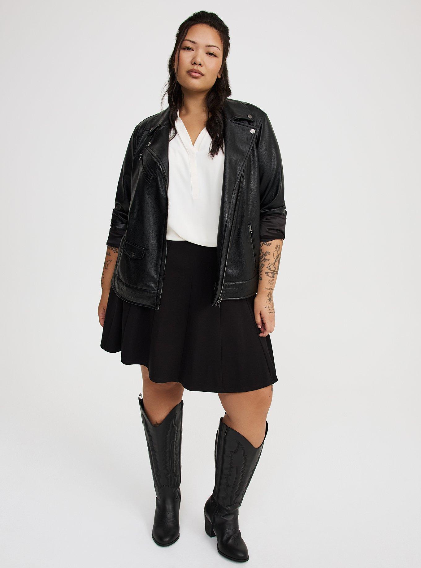 Textured Relaxed Moto Jacket