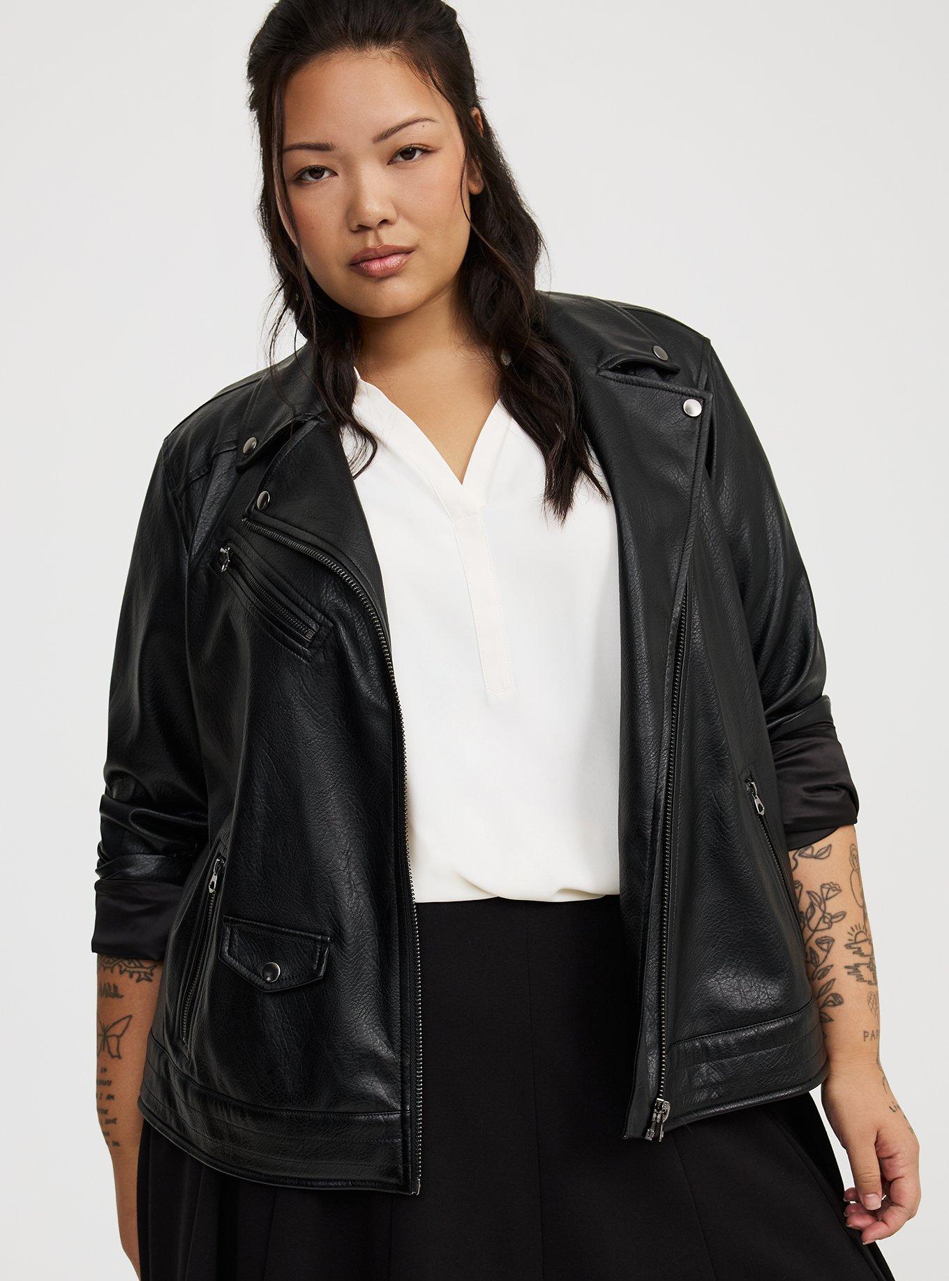 Textured Relaxed Moto Jacket