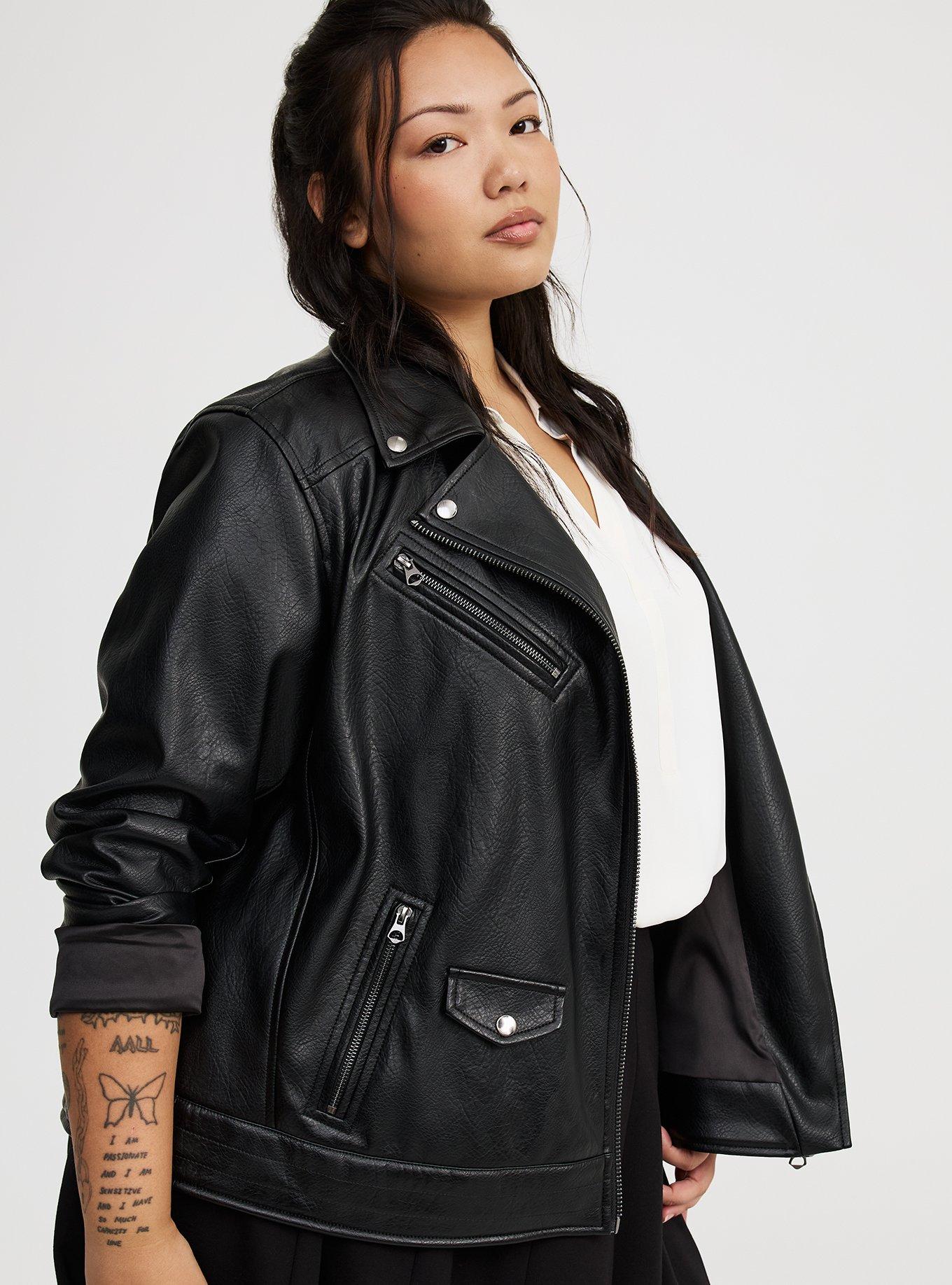 Textured Relaxed Moto Jacket
