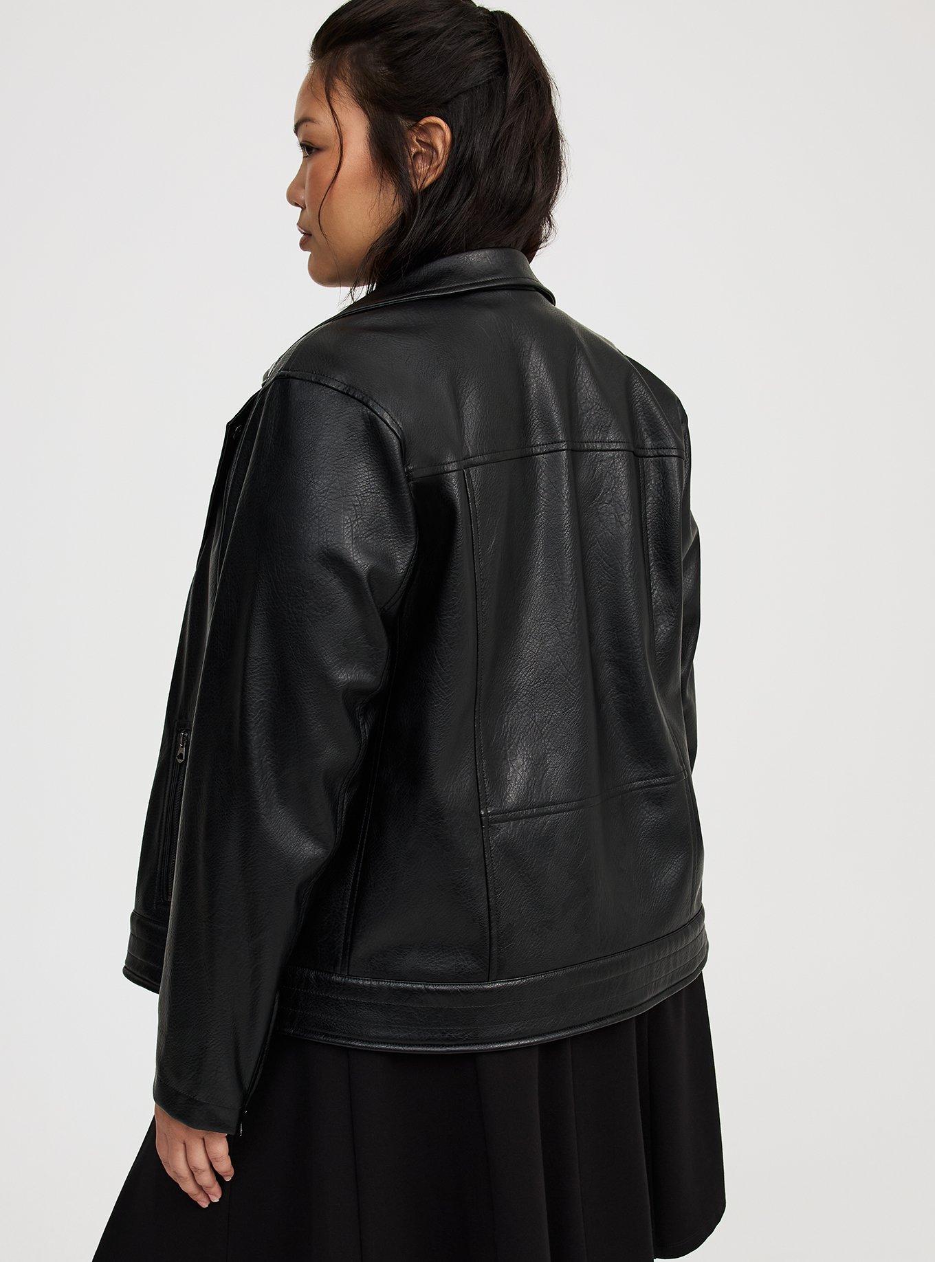 Textured Relaxed Moto Jacket