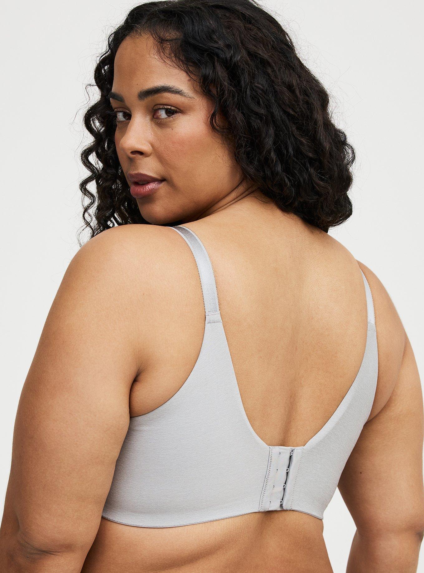 XO Plunge Push Up Smooth Bra, LIGHT HEATHER GRAY, alternate