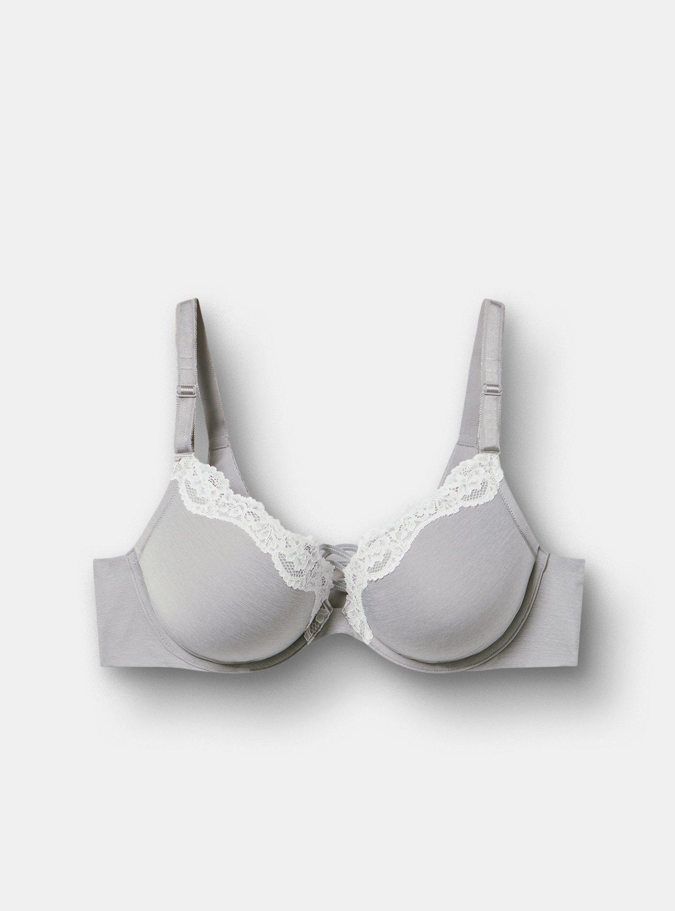 XO Plunge Push Up Smooth Bra, LIGHT HEATHER GRAY, hi-res
