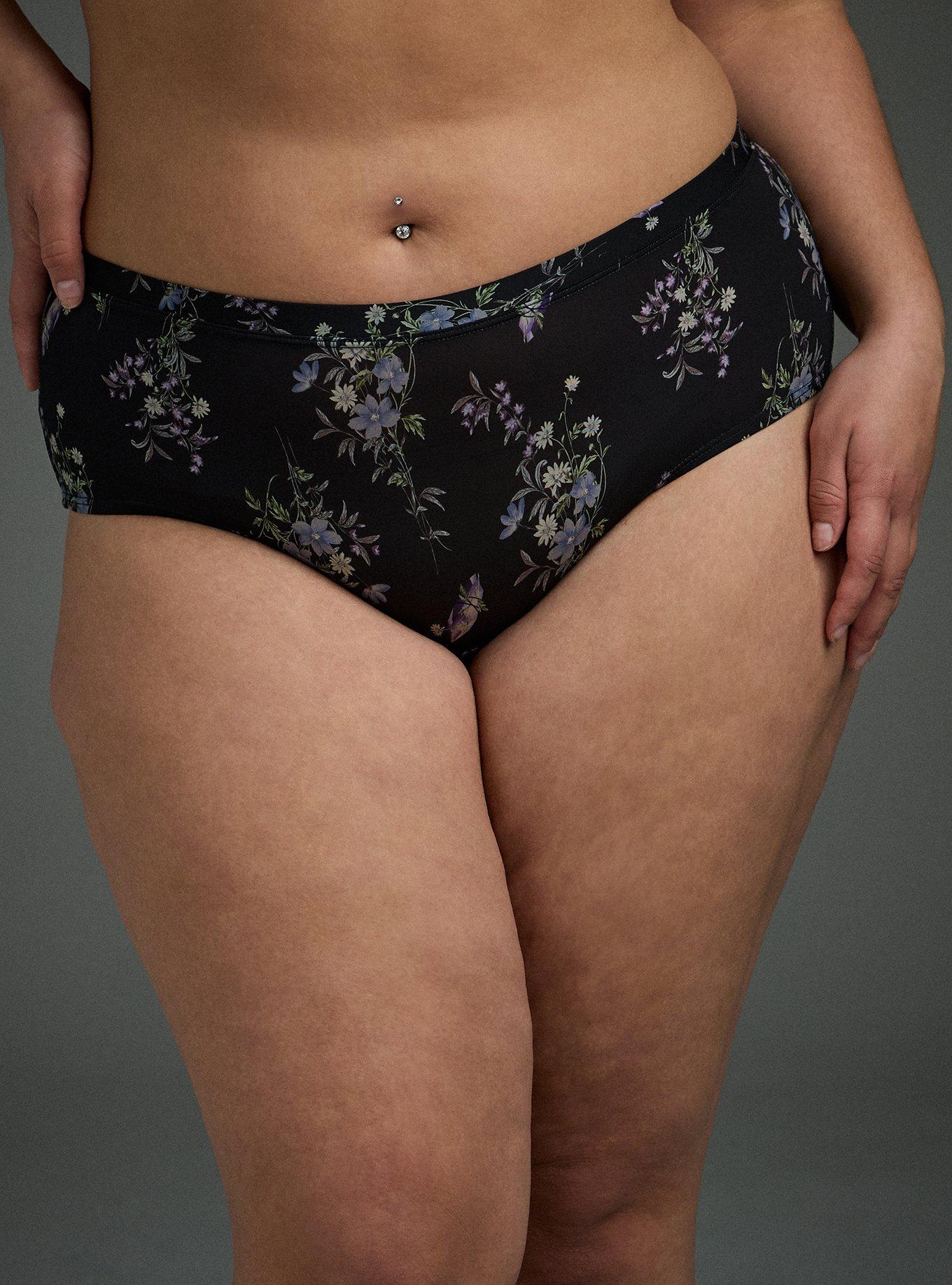 Second Skin Mid-Rise Cheeky Panty, SMALL CRYSTAL GARDEN RICH BLACK, alternate