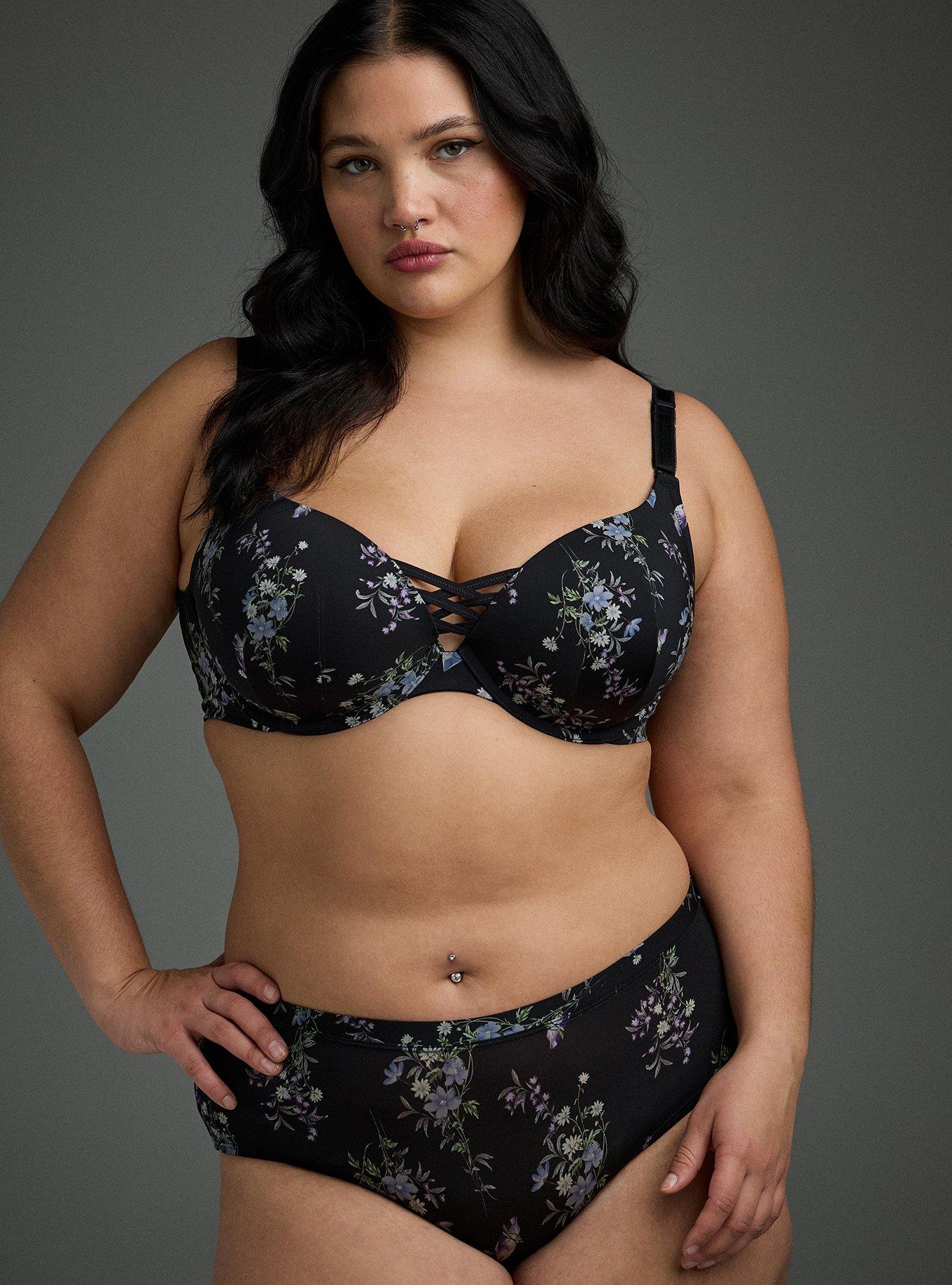 Second Skin Mid-Rise Cheeky Panty, SMALL CRYSTAL GARDEN RICH BLACK, alternate