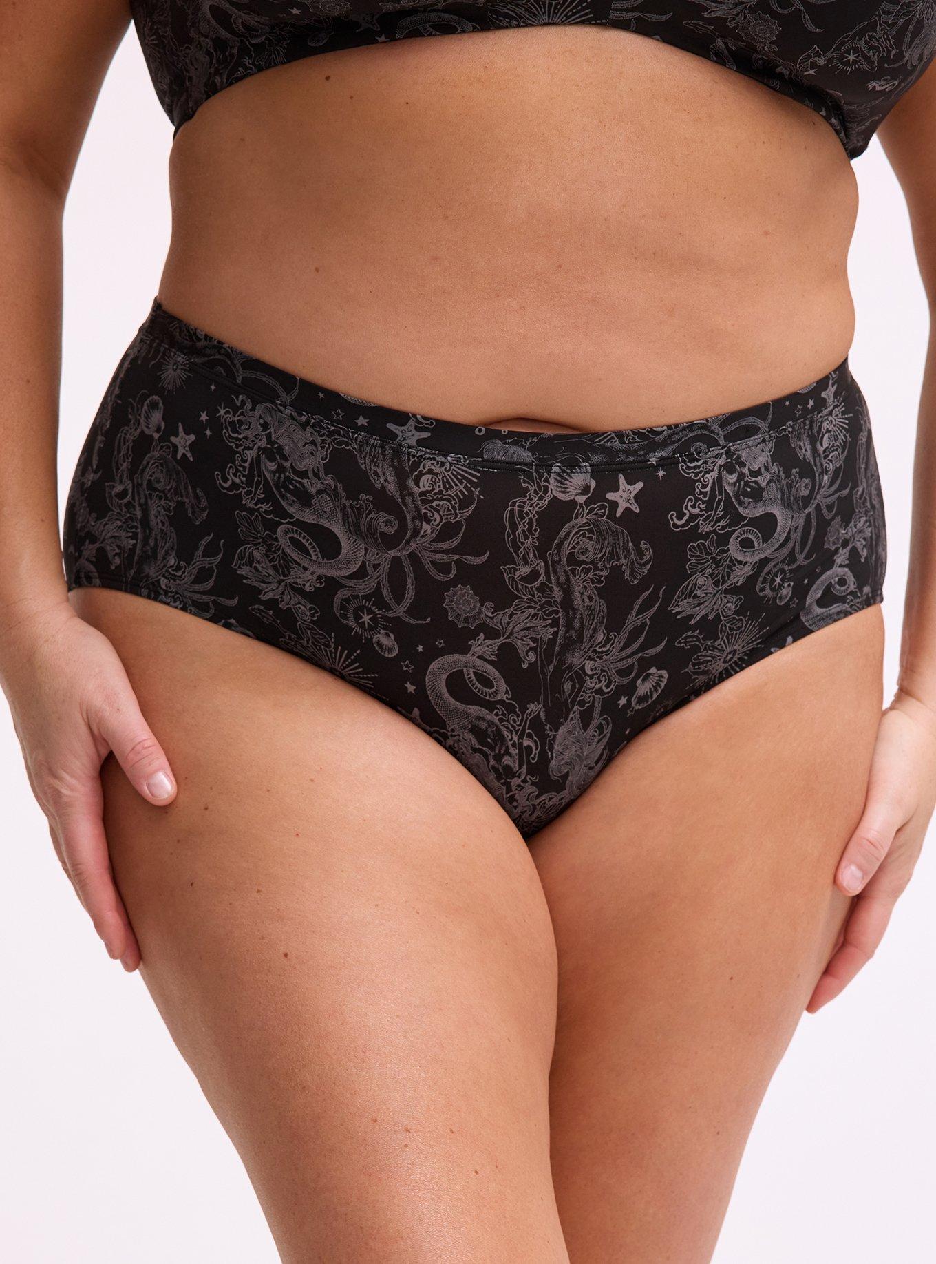 Second Skin Mid-Rise Cheeky Panty, OCEAN MERMAID FANTASY BLACK, alternate