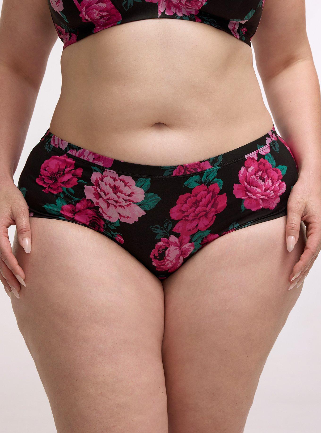 Second Skin Mid-Rise Cheeky Panty, TRADITIONAL ROSES HOT PINK, alternate