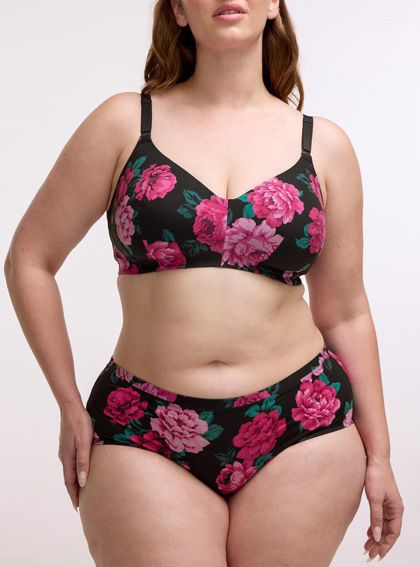 Second Skin Mid-Rise Cheeky Panty, TRADITIONAL ROSES HOT PINK, alternate