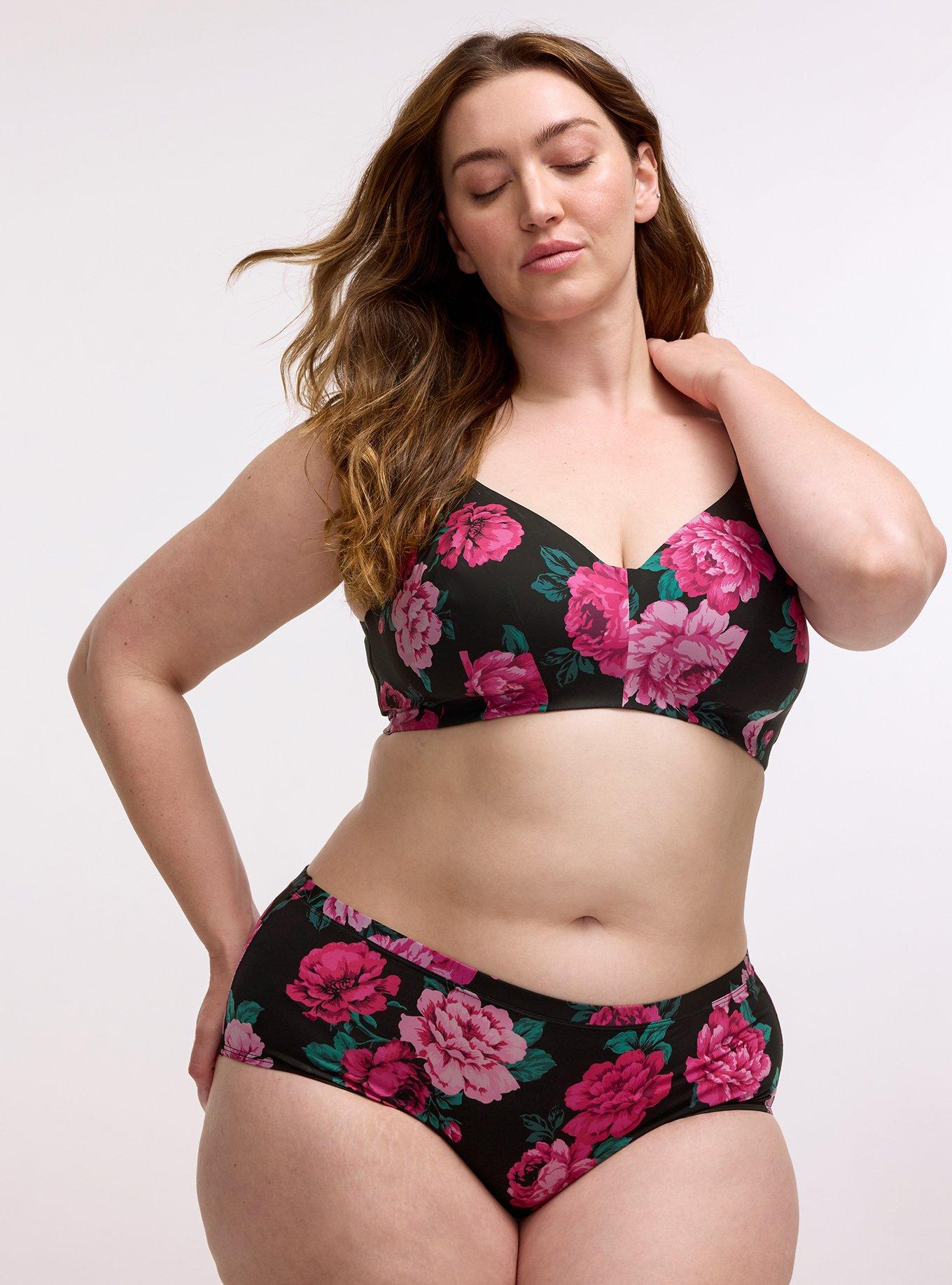 Second Skin Mid-Rise Cheeky Panty, TRADITIONAL ROSES HOT PINK, hi-res
