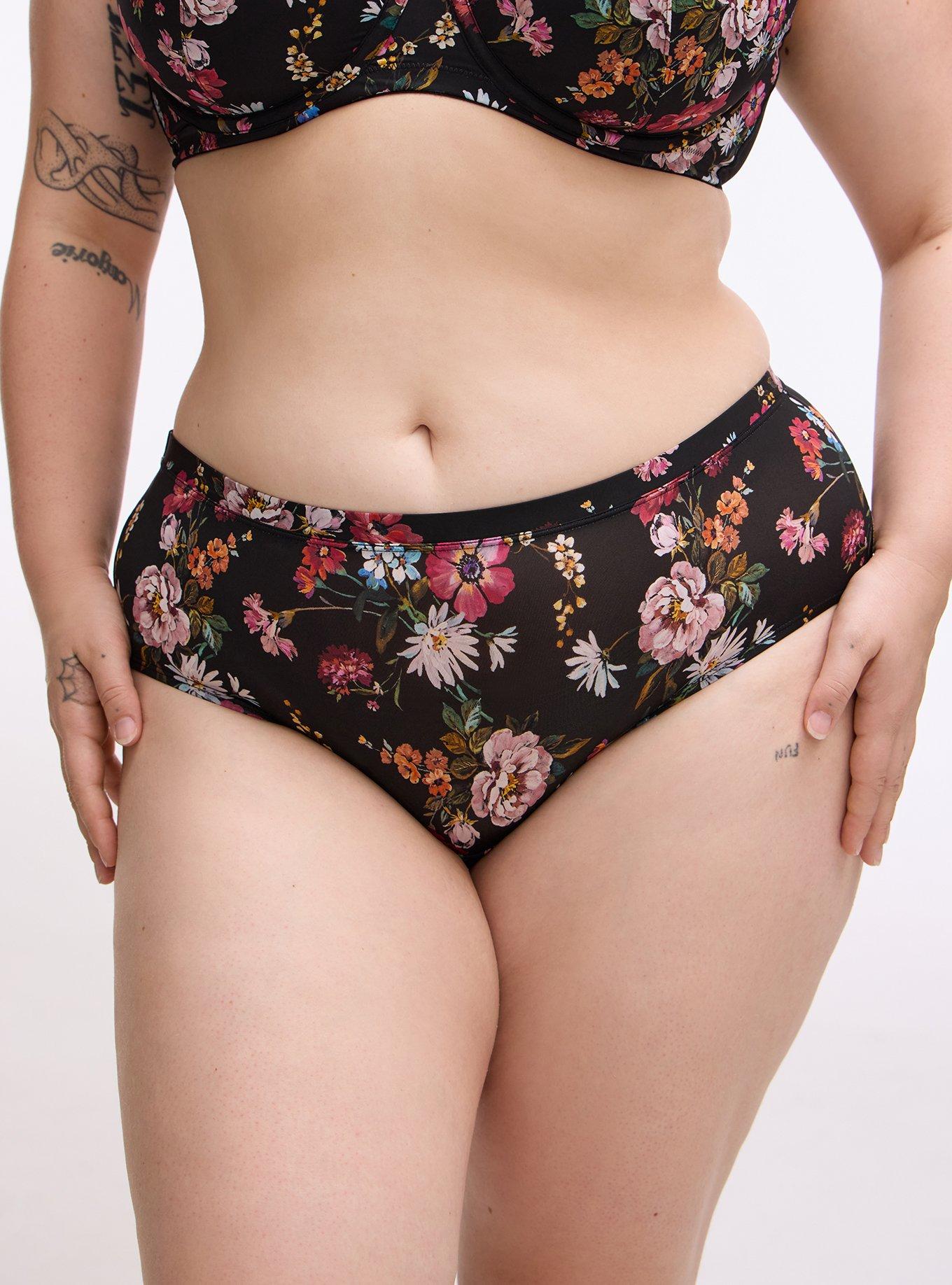 Plus Size Second Skin Mid-Rise Cheeky Panty, CLASSICAL FLORAL MULTI, alternate