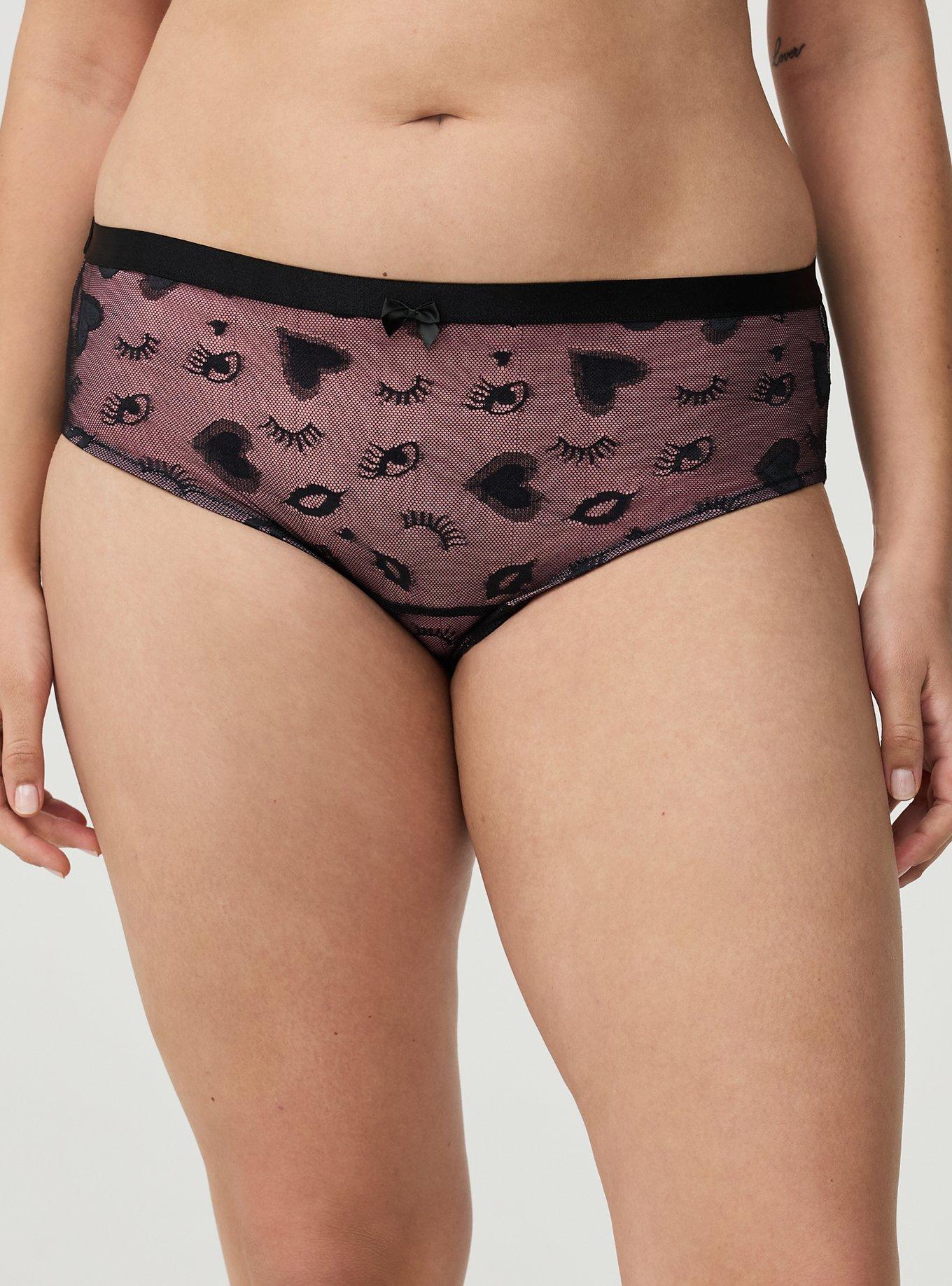Love Lace Mid-Rise Hipster Panty, RICH BLACK, alternate