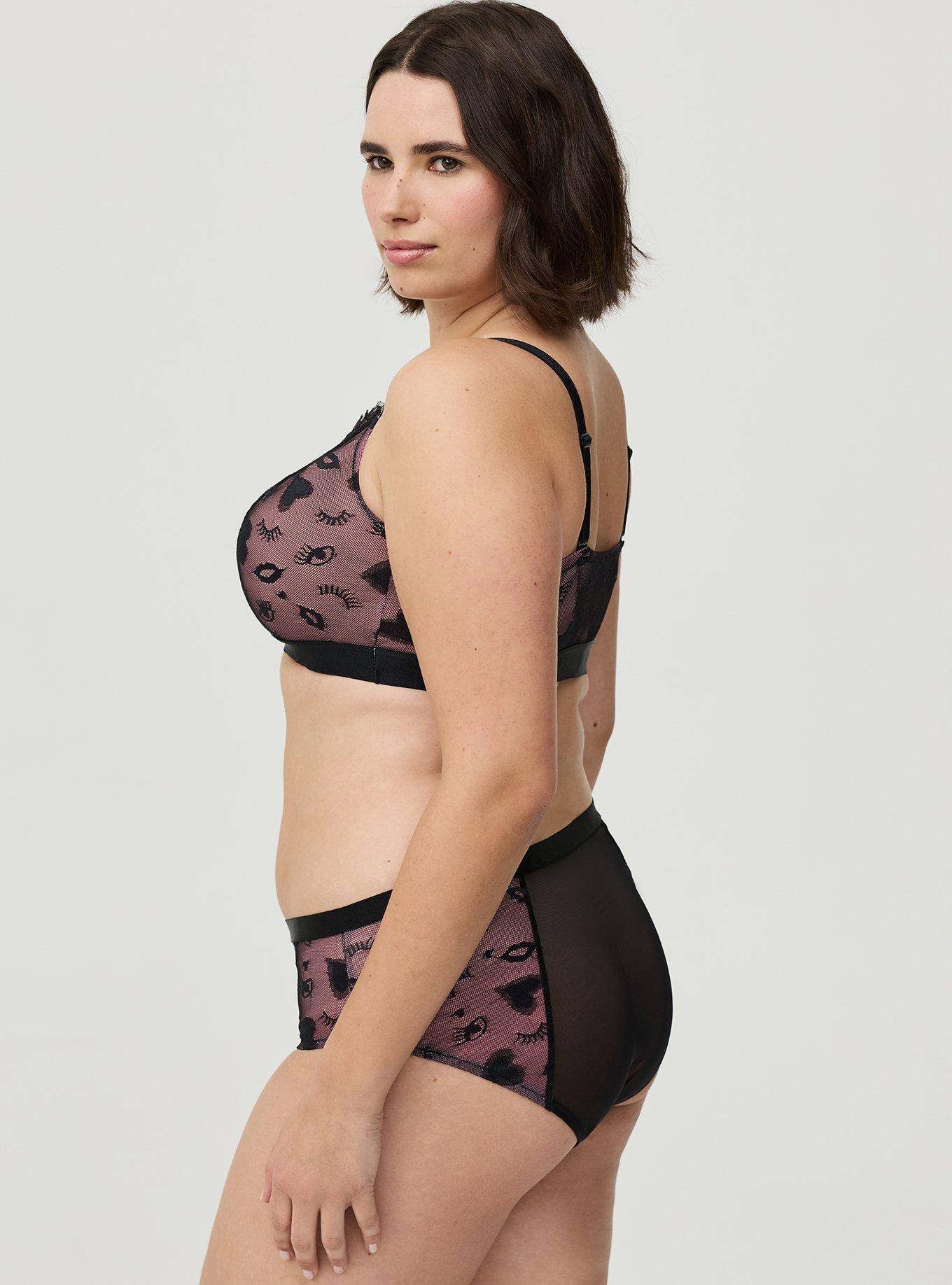 Love Lace Mid-Rise Hipster Panty, RICH BLACK, alternate