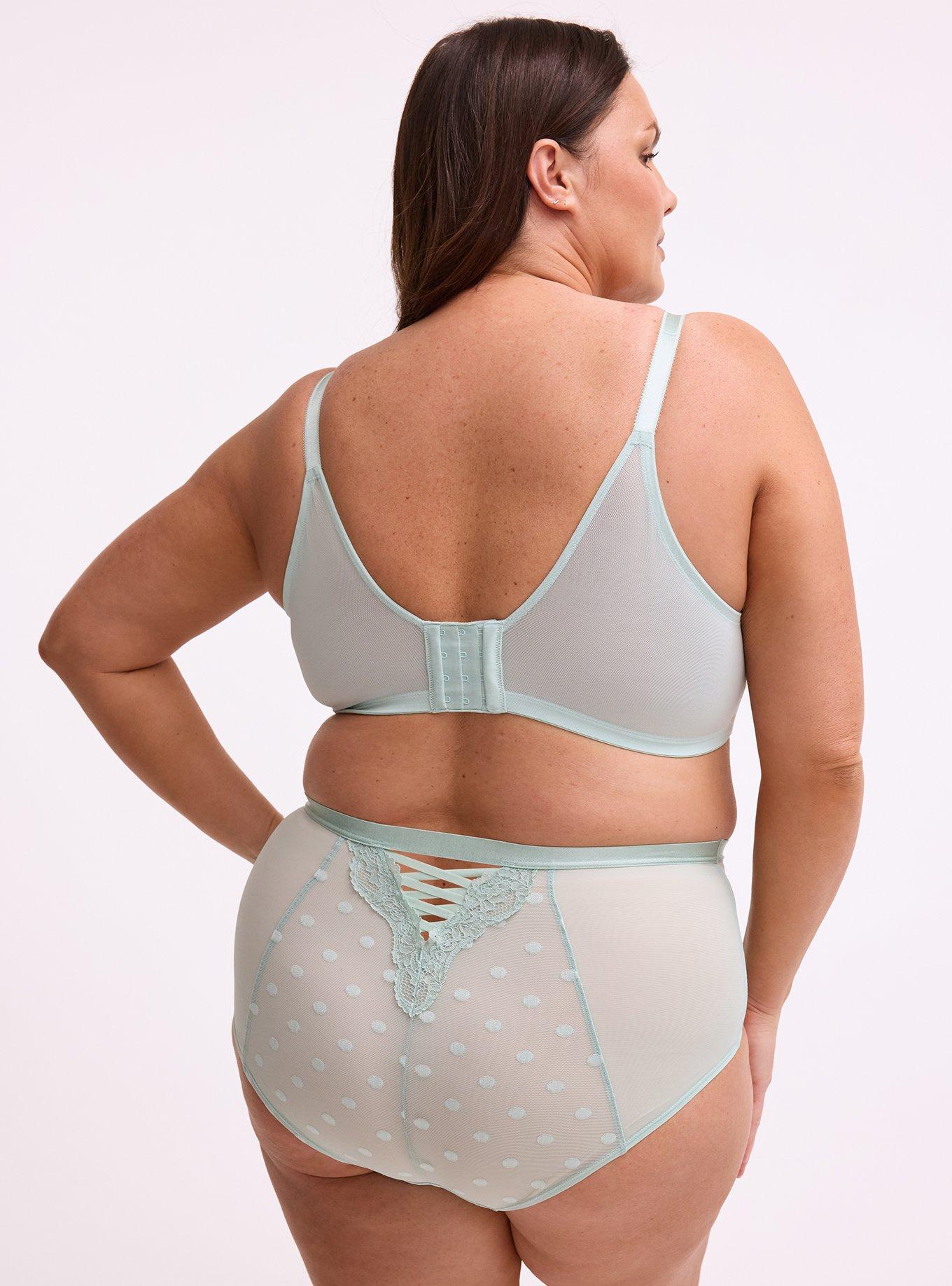 Polka Dot Mesh High-Rise Brief Panty, HARBOR GRAY, alternate