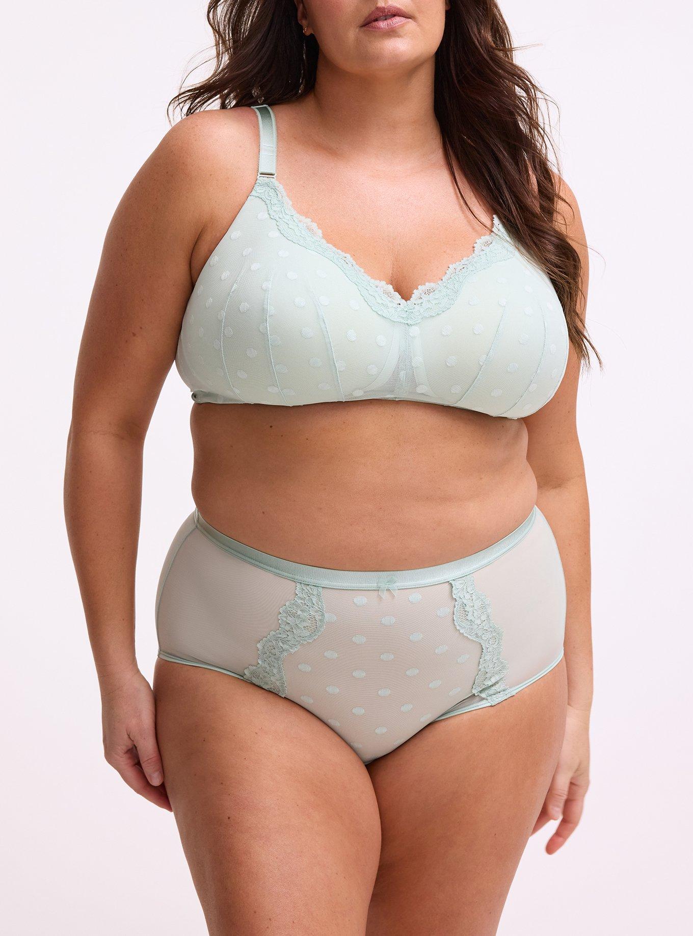 Polka Dot Mesh High-Rise Brief Panty, HARBOR GRAY, alternate