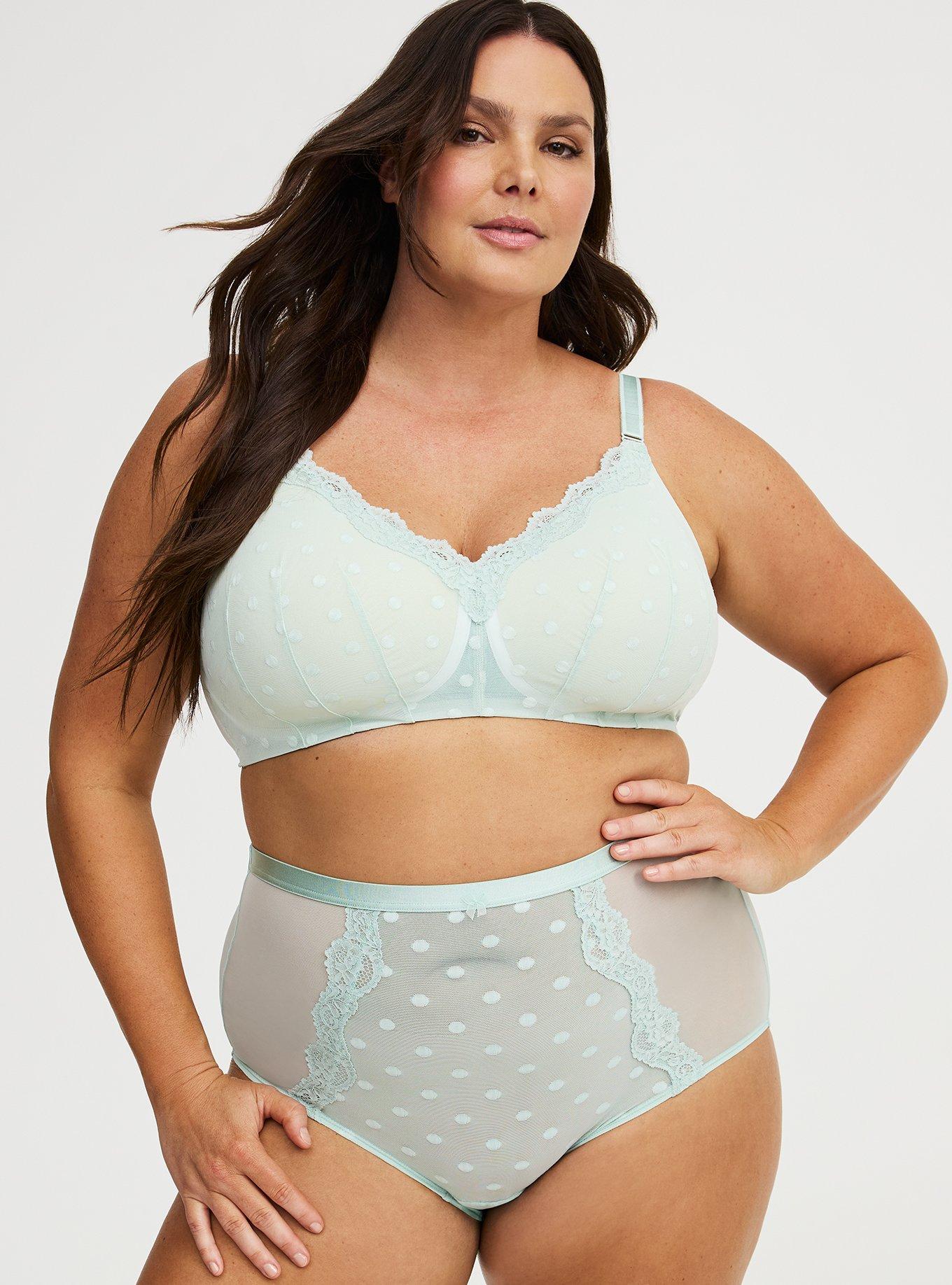 Polka Dot Mesh High-Rise Brief Panty, HARBOR GRAY, hi-res