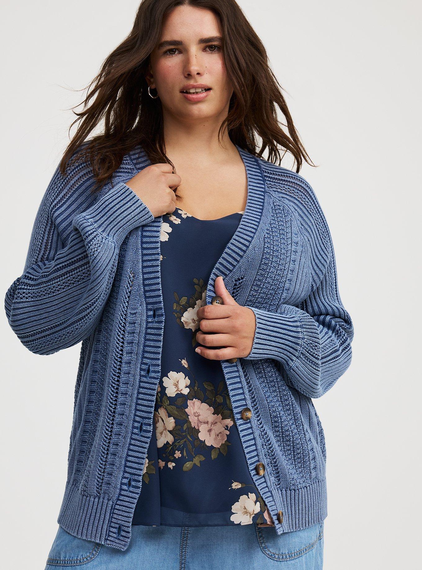 Button-Up Cable Knit Cardigan