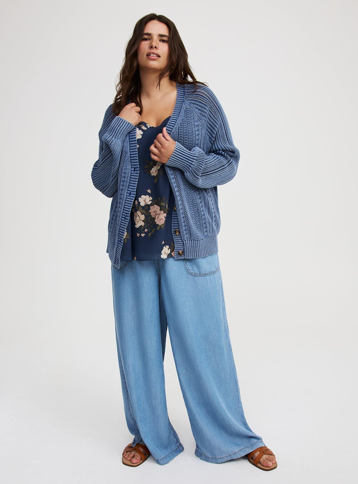 Button-Up Cable Knit Cardigan