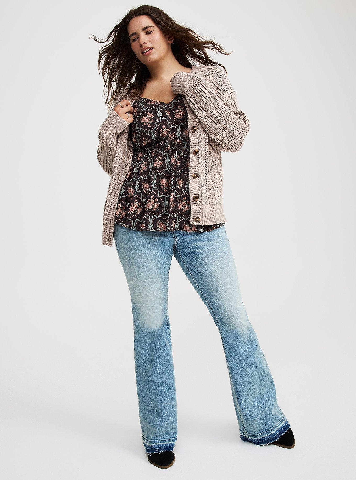 Button-Up Cable Knit Cardigan