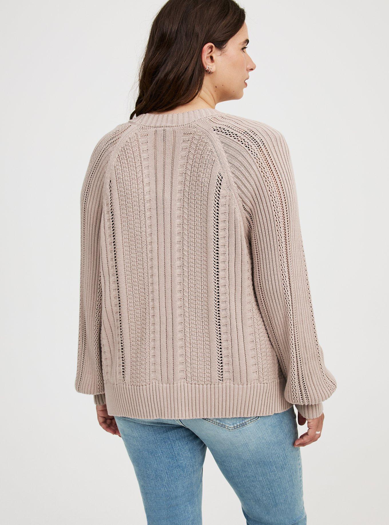 Button-Up Cable Knit Cardigan