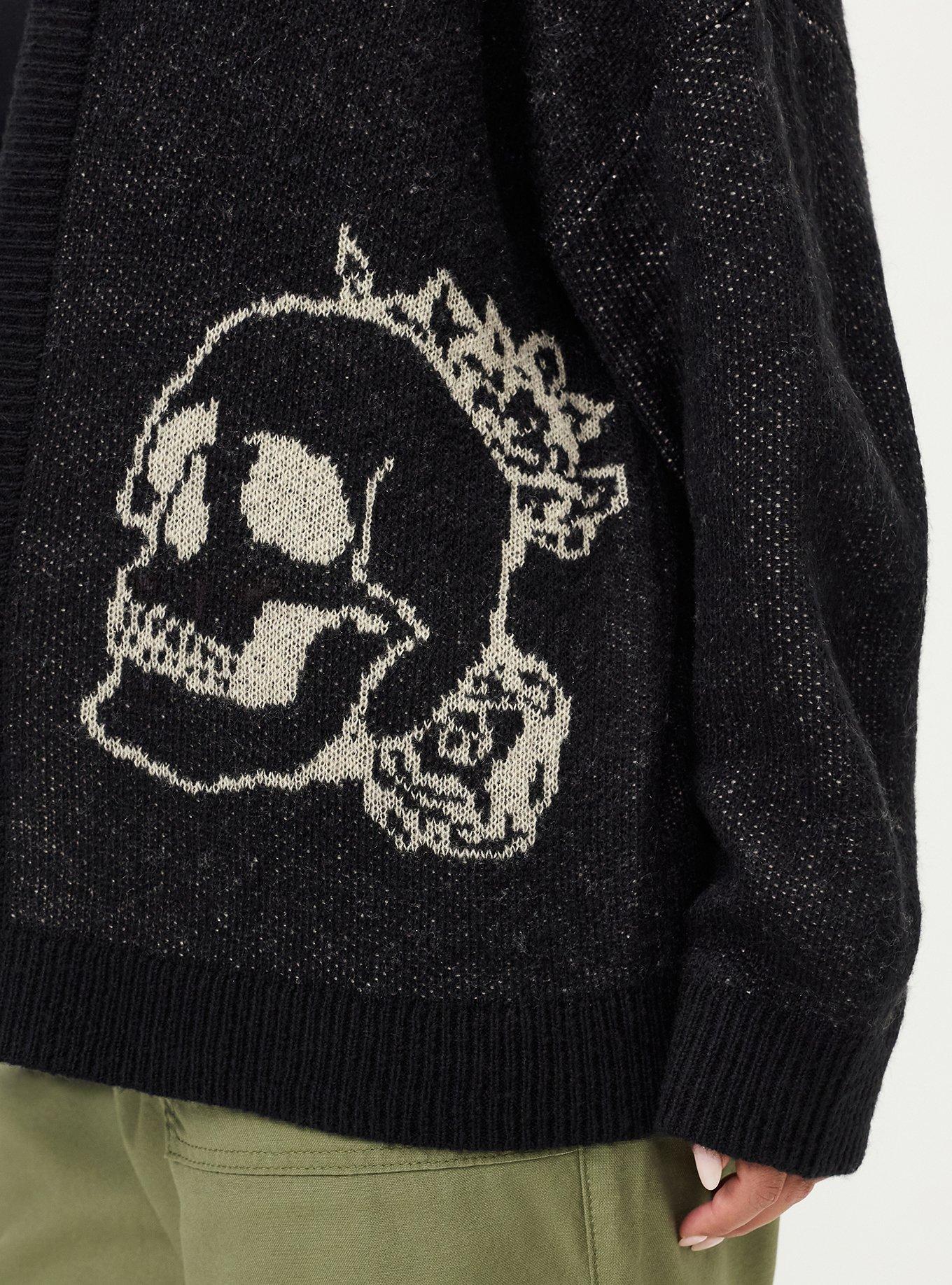 Open Front Cardigan, WESTERN ICONS DEEP BLACK, alternate