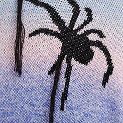 Plus Size Open-Front Spider Cardigan, BLUE PURPLE OMBRE, swatch