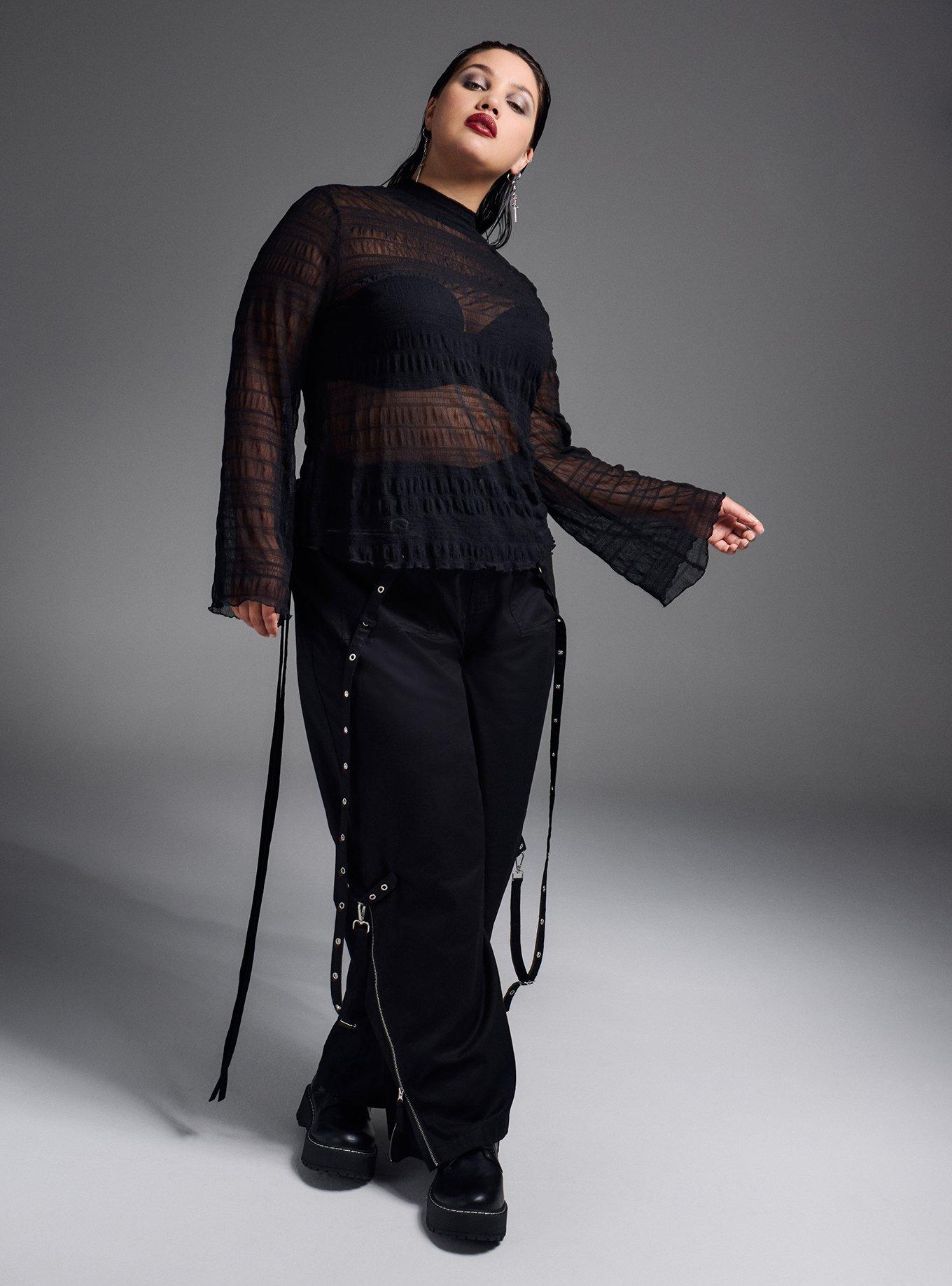 Nightfall Mock Neck Bell Sleeve Top
