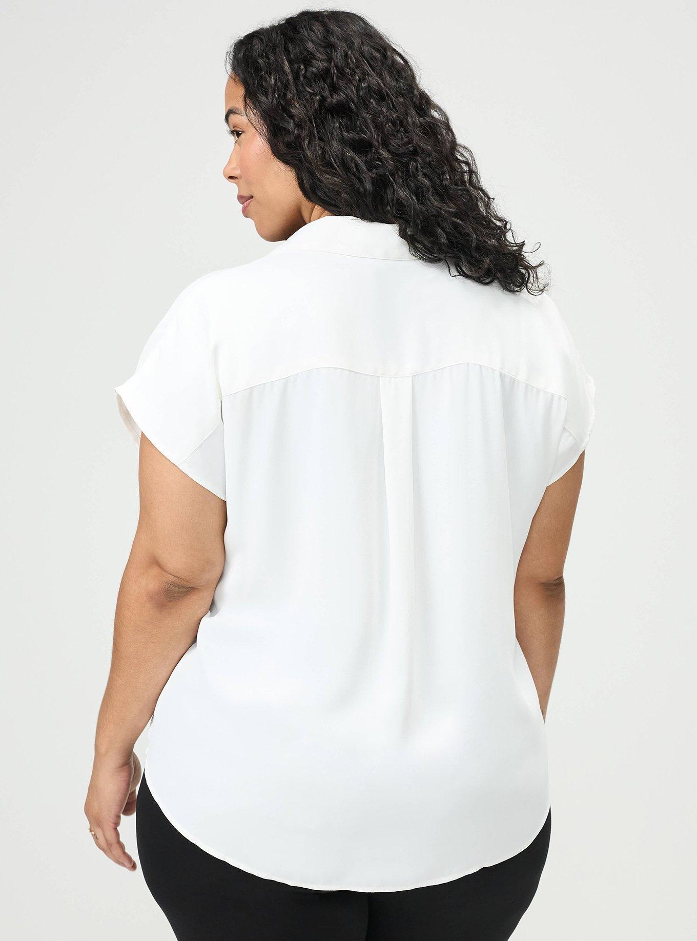 Georgette Dolman Popover Top, BLANC DE BLANC, alternate