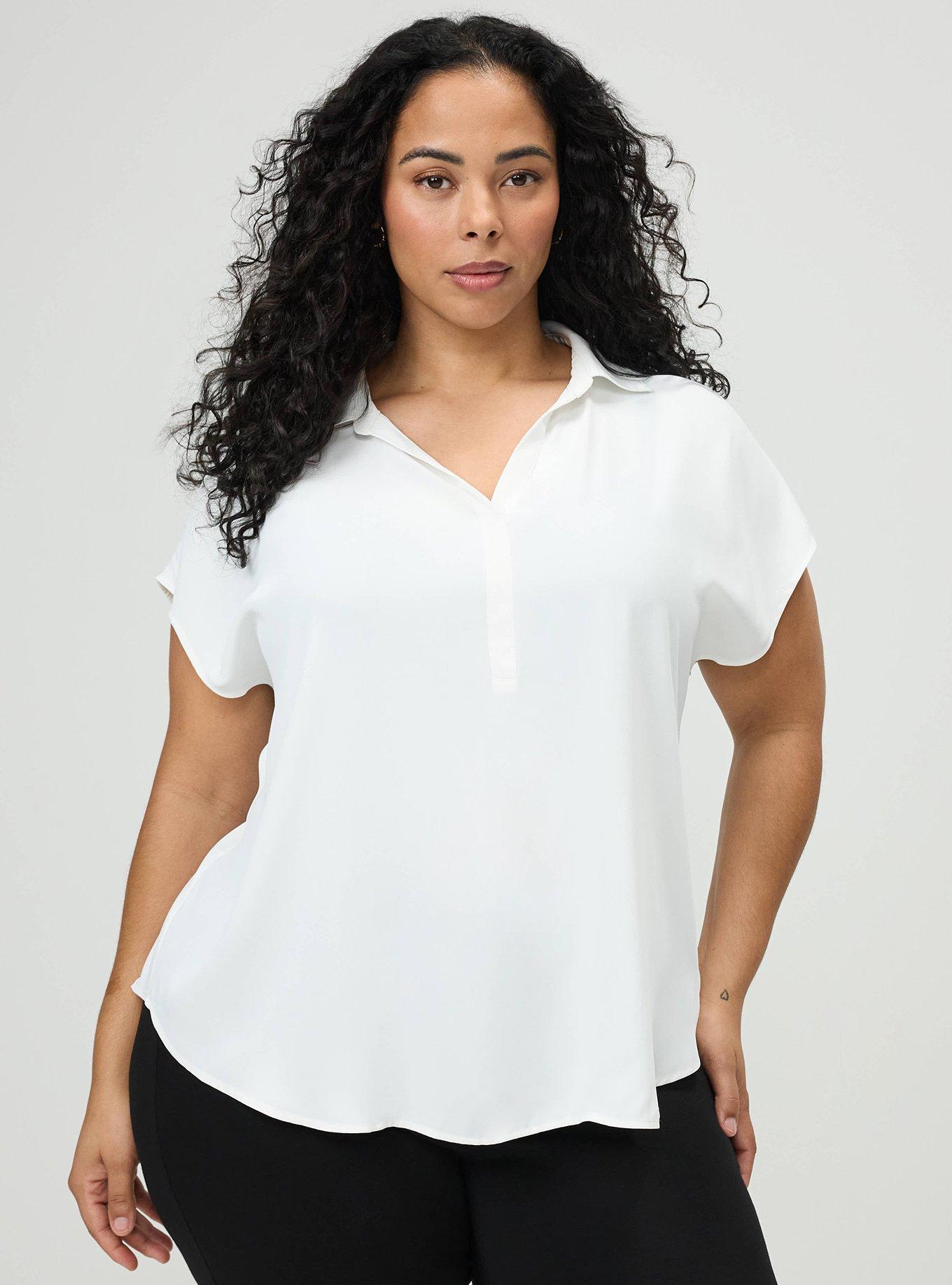 Georgette Dolman Popover Top, BLANC DE BLANC, hi-res