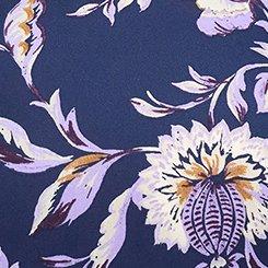 Georgette Dolman Popover Top, LANA JACOBEAN NAVY, swatch