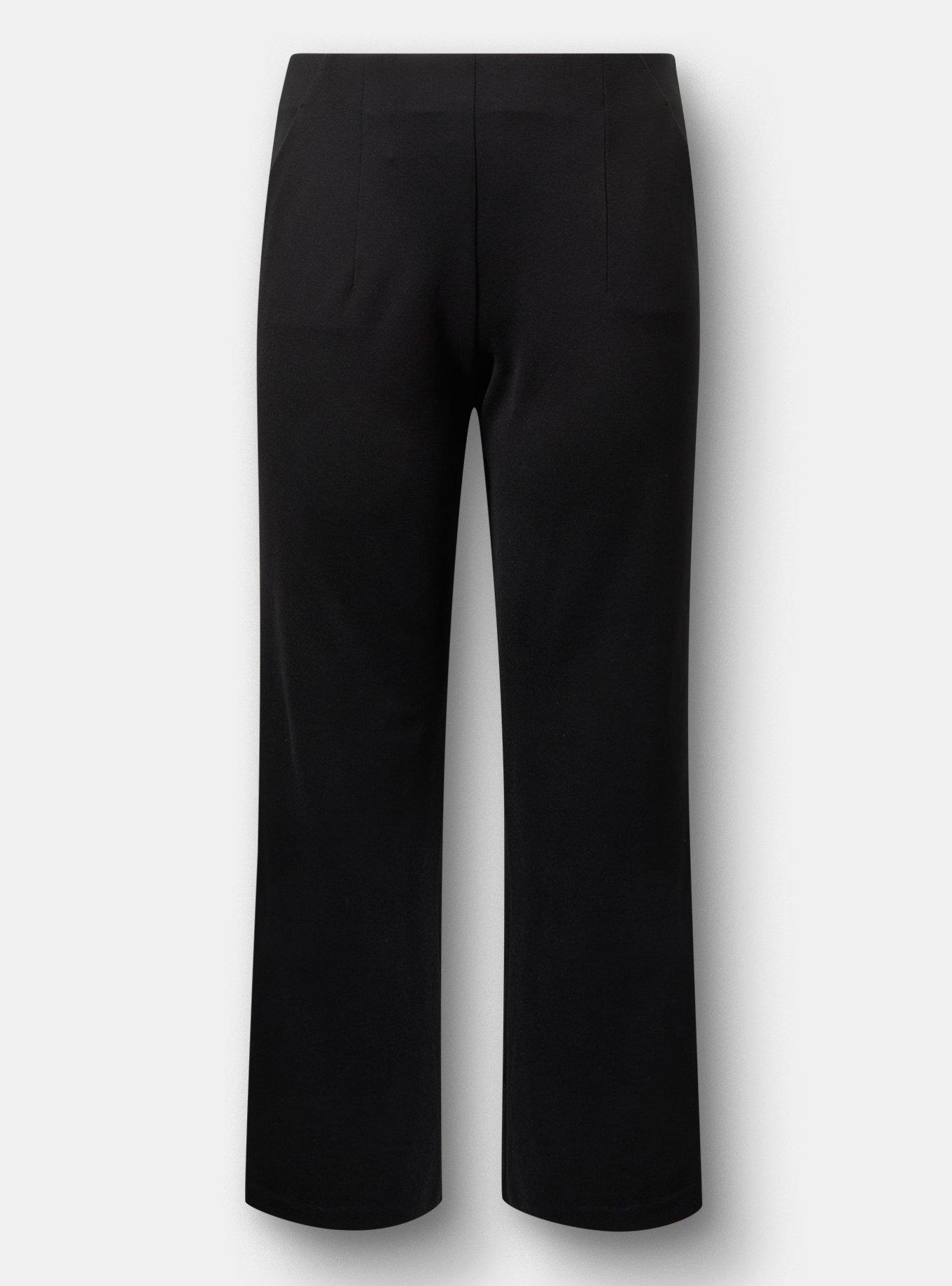 Pull-On Wide-Leg Lightweight Ponte Pant