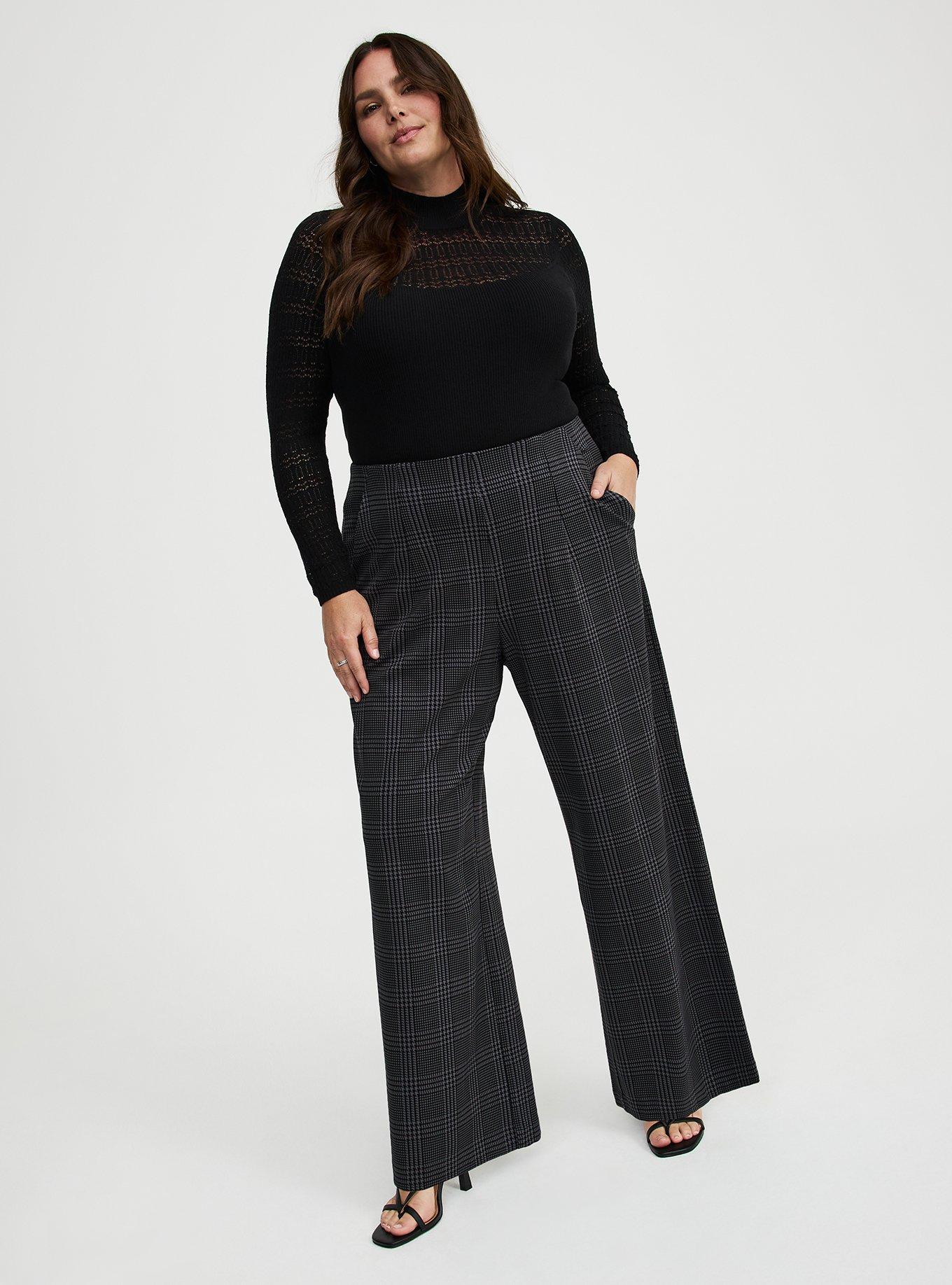 Pull-On Wide-Leg Lightweight Ponte Pant
