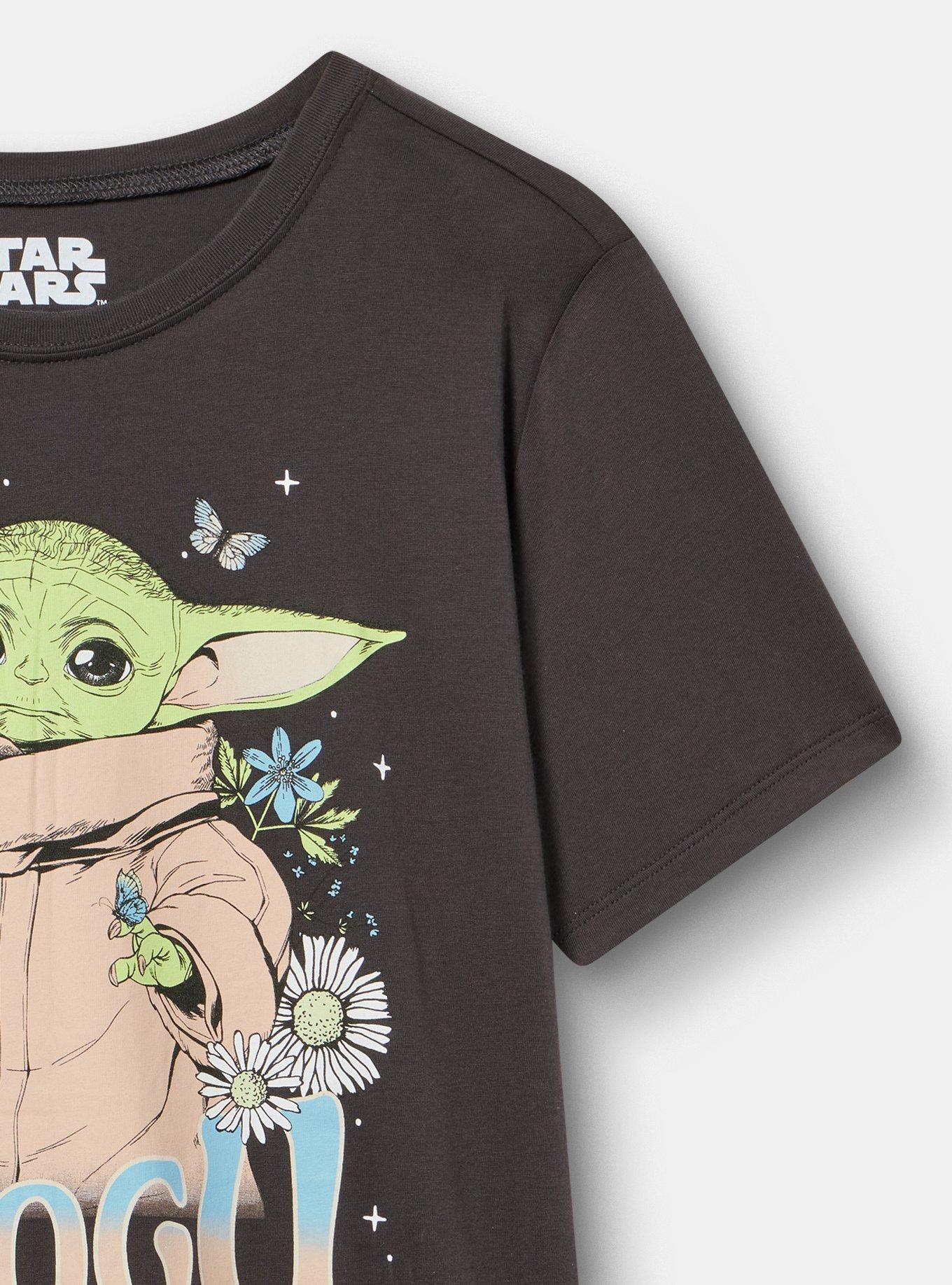 Disney Star Wars Classic Cotton Jersey Crew Tee, GROGU FLORAL OBSIDIAN, alternate