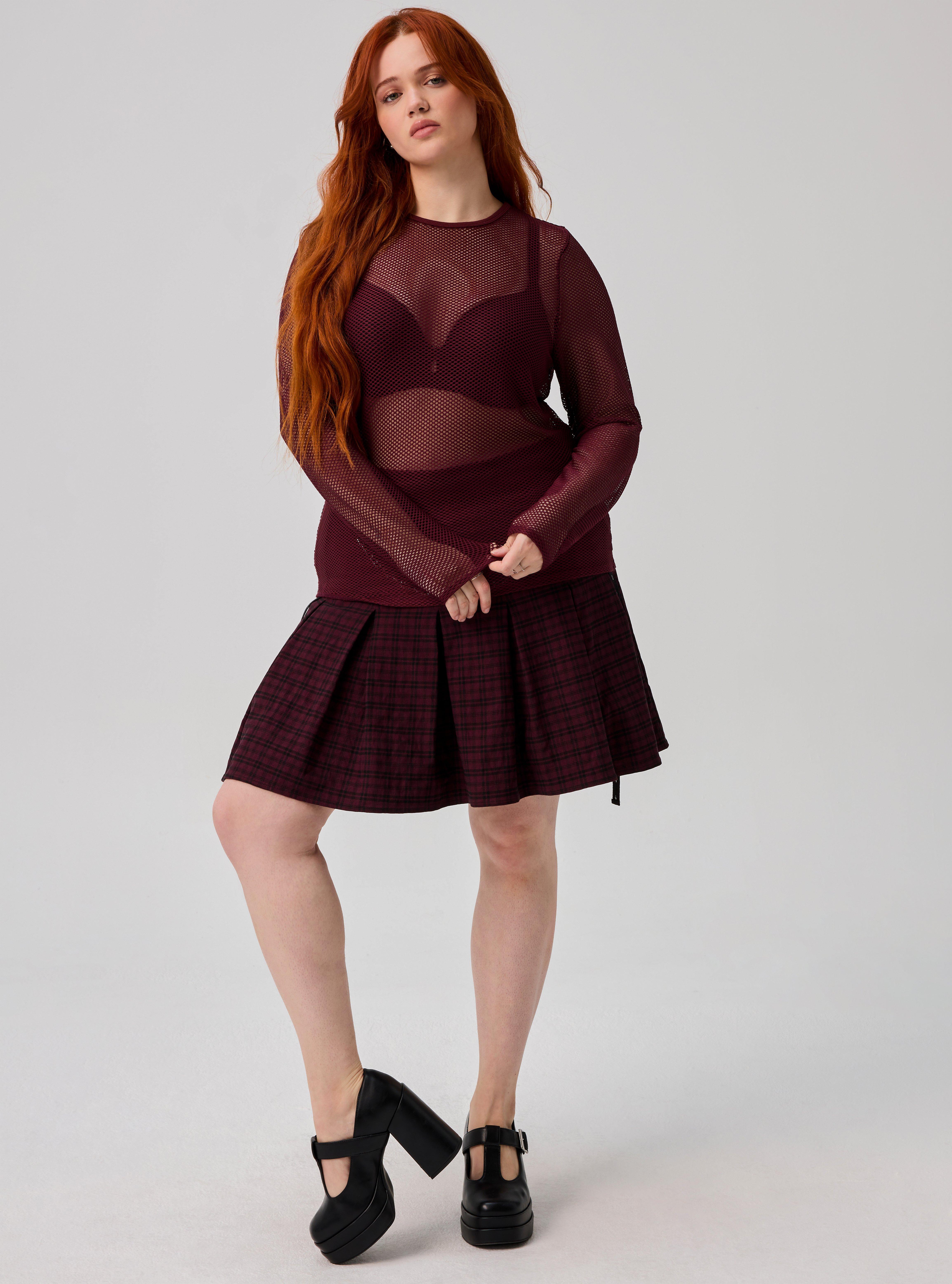 Nightfall Fishnet Crew Long Sleeve Top, PORT ROYALE, alternate